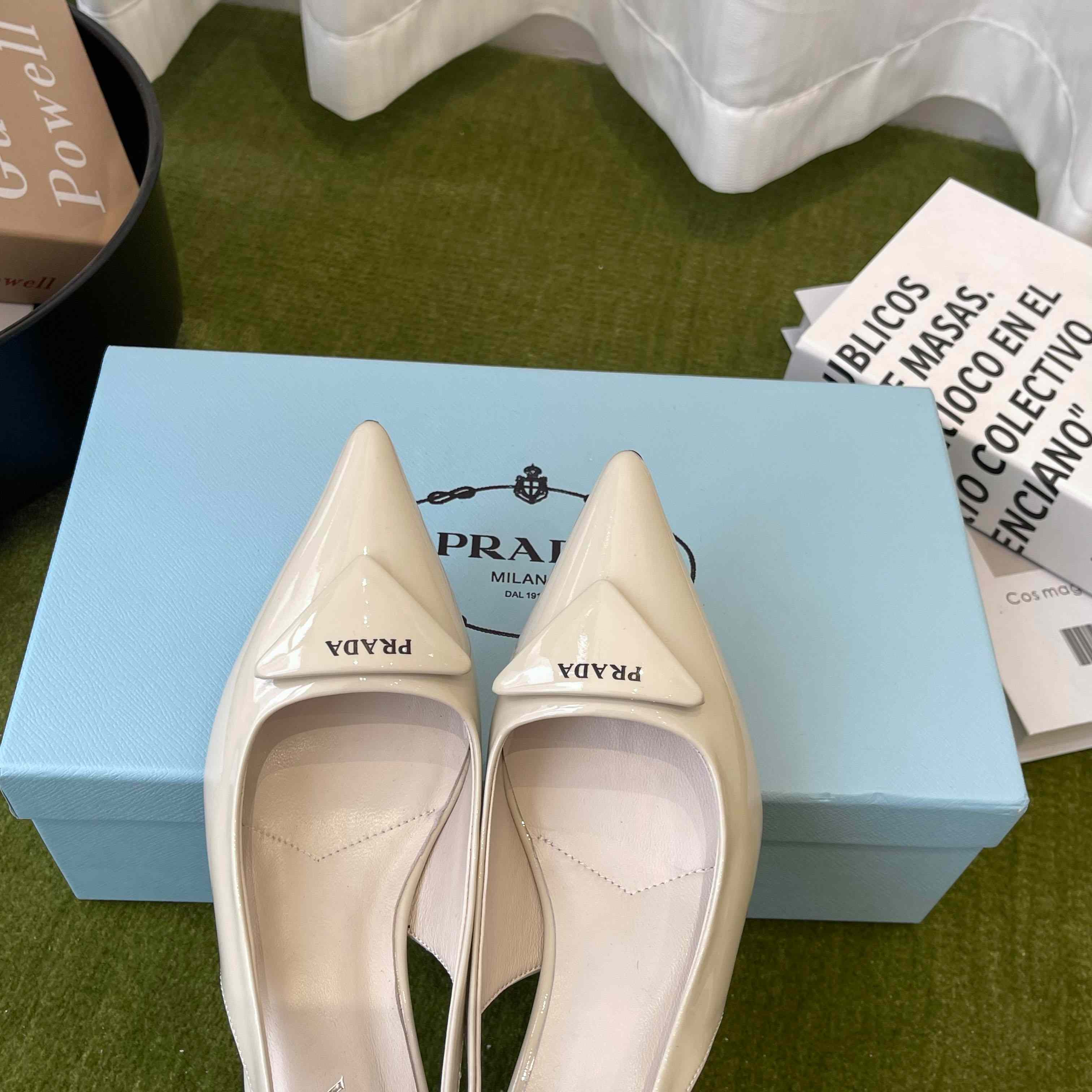 Prada Patent Leather Slingback Pumps - DopestKickz