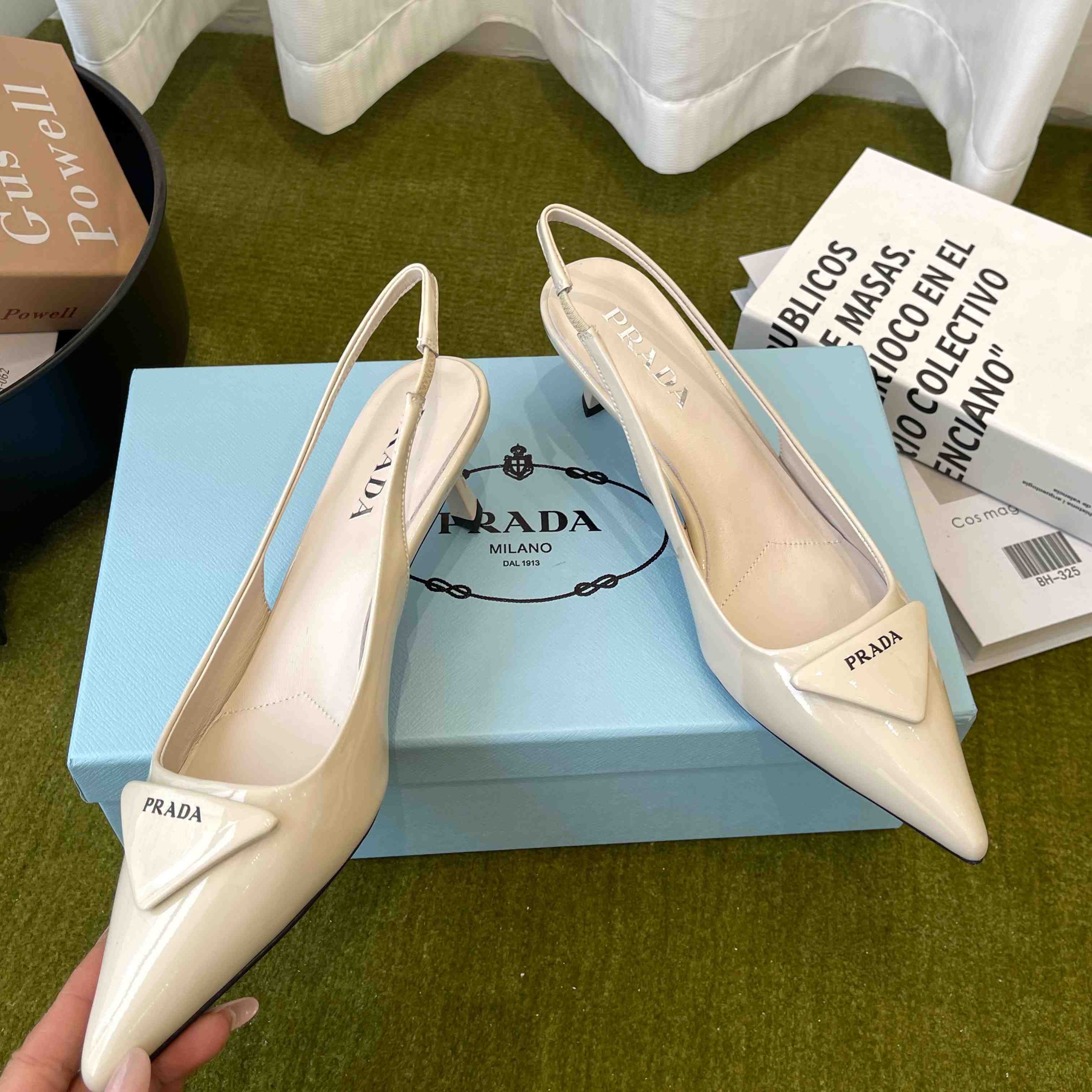 Prada Patent Leather Slingback Pumps - DopestKickz