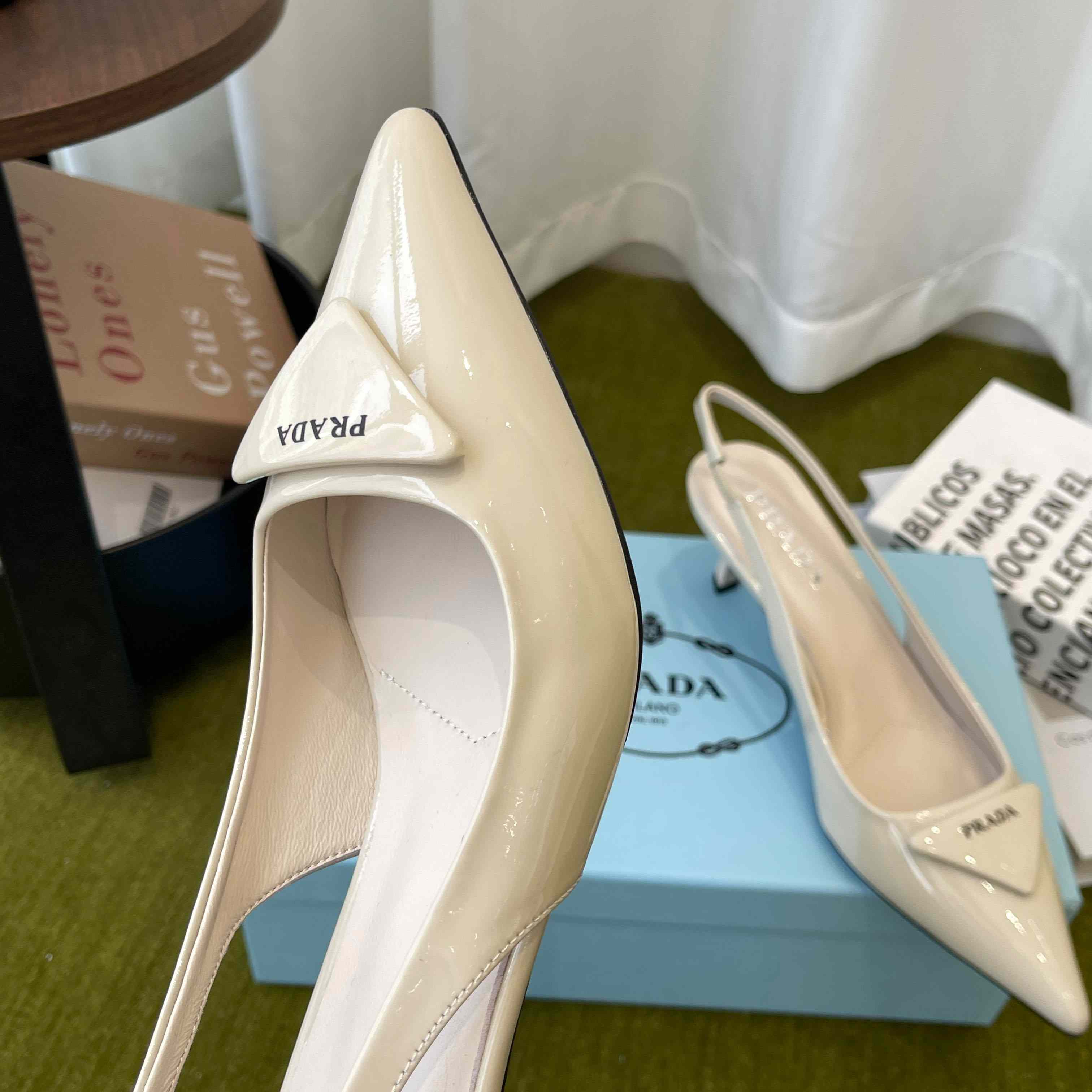 Prada Patent Leather Slingback Pumps - DopestKickz