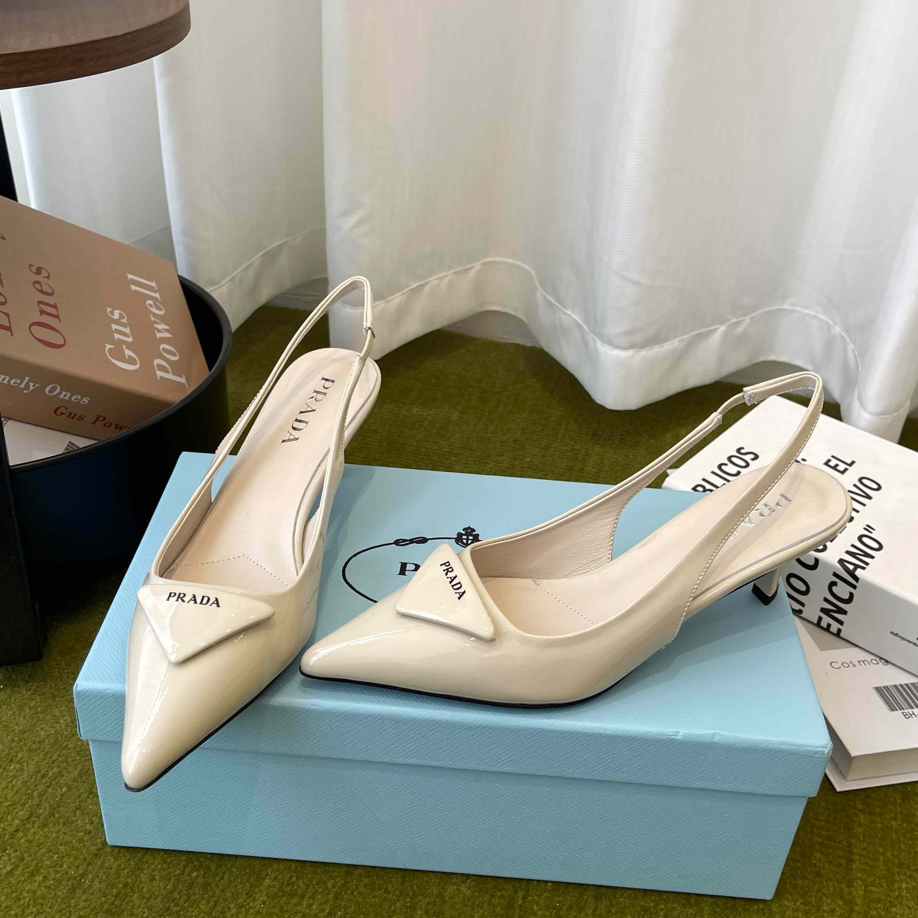 Prada Patent Leather Slingback Pumps - DopestKickz