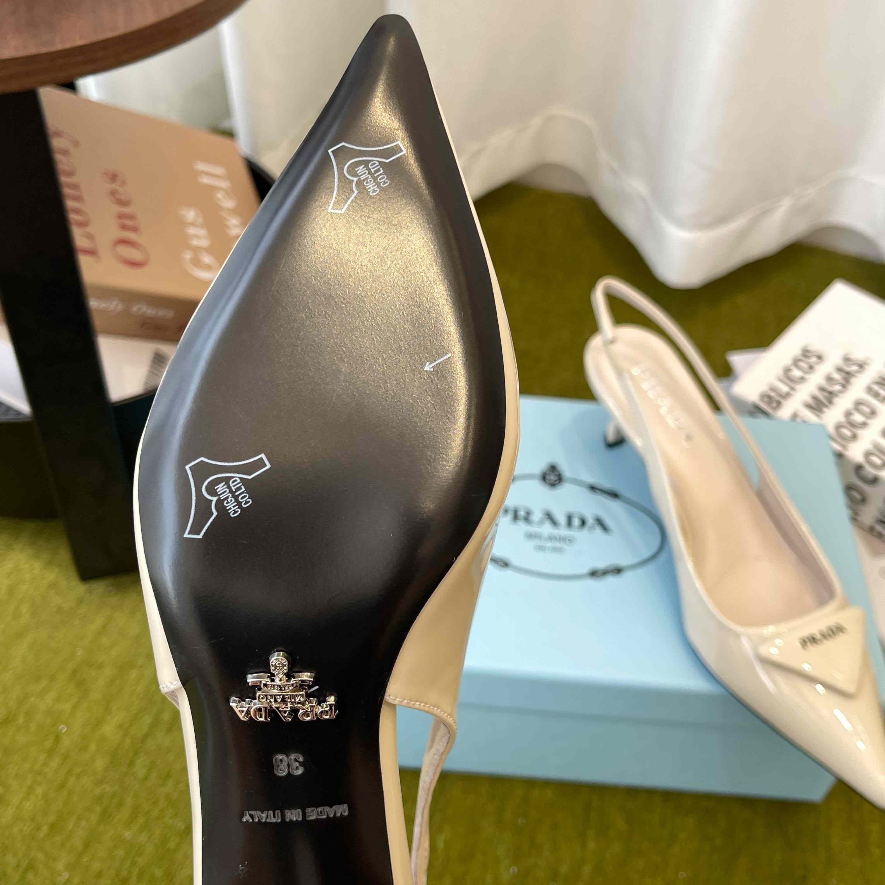 Prada Patent Leather Slingback Pumps - DopestKickz