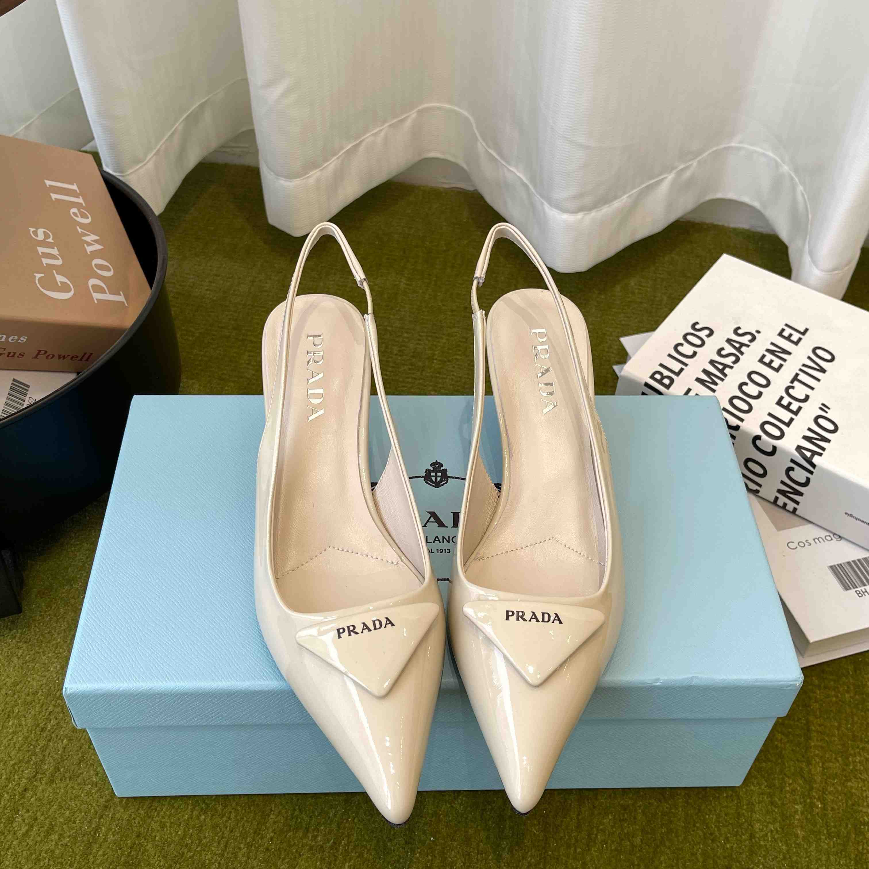 Prada Patent Leather Slingback Pumps - DopestKickz