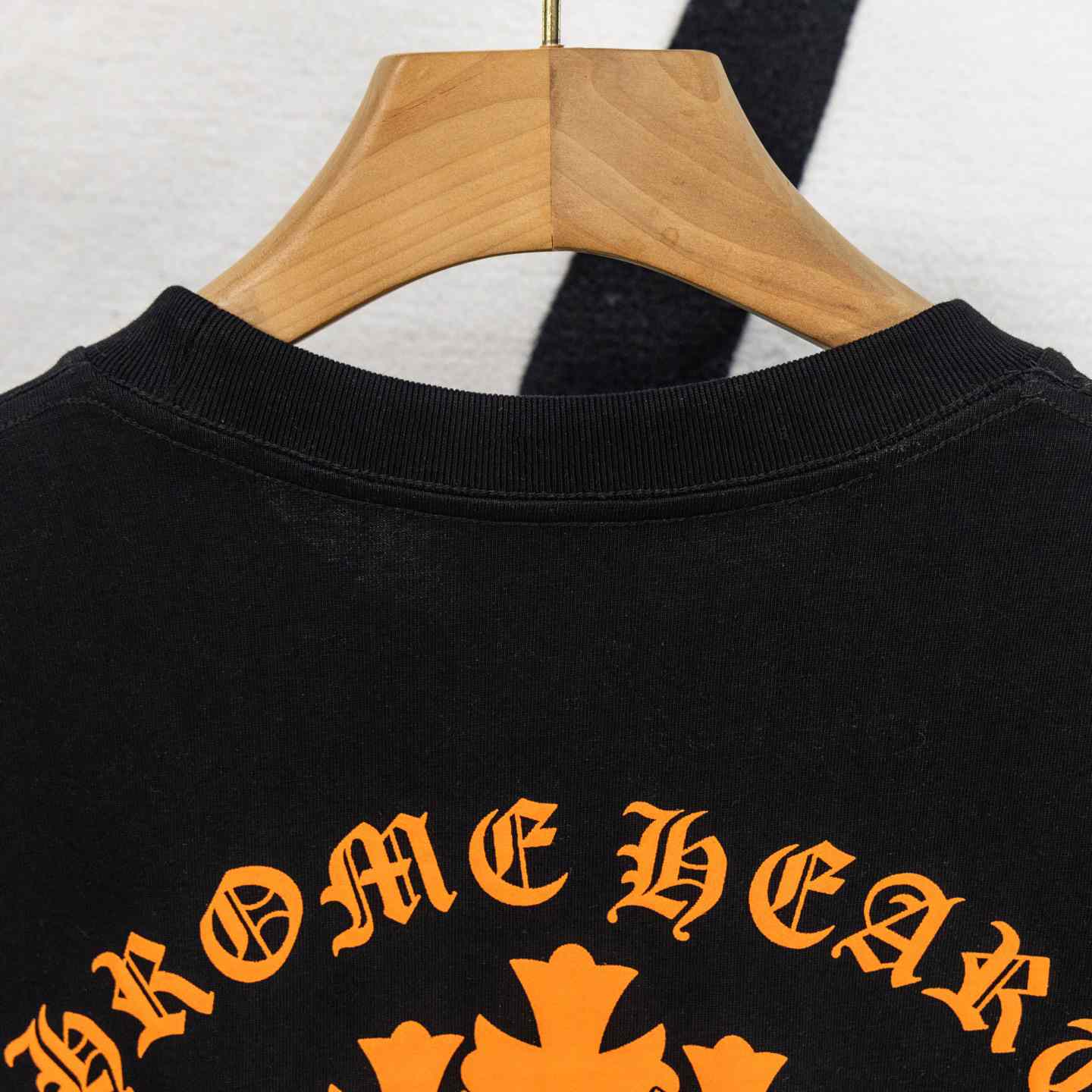 Chrome Hearts Triple Cross Hollywood Pocket Tee 'Black/Orange' - DopestKickz
