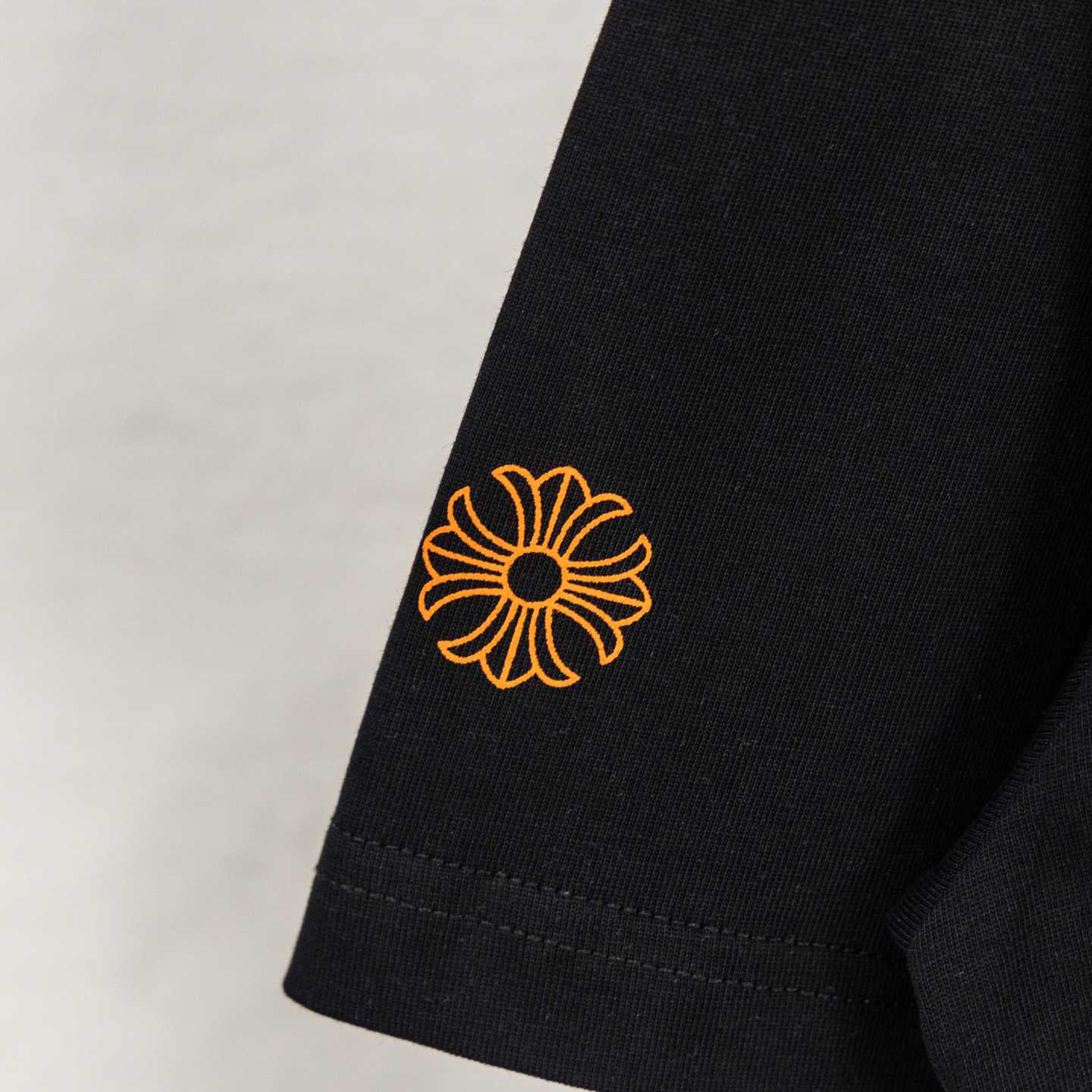 Chrome Hearts Triple Cross Hollywood Pocket Tee 'Black/Orange' - DopestKickz