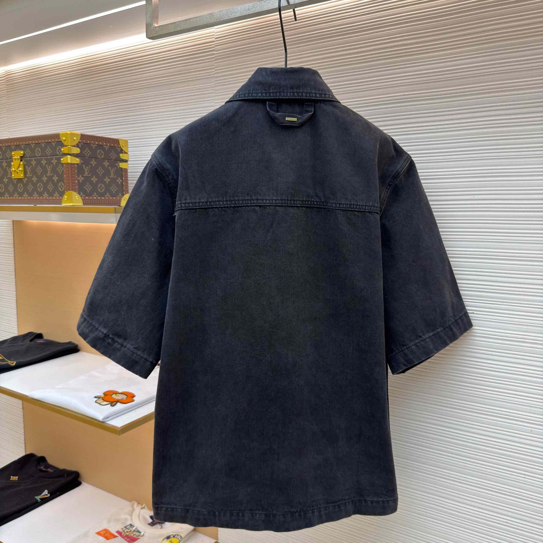 Louis Vuitton Short Sleeve Denim Workwear Shirt - DopestKickz