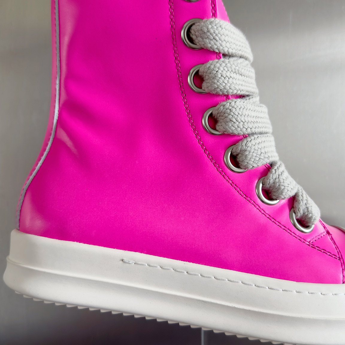 Rick Owens Pink Zip-Up Sneakers - DopestKickz