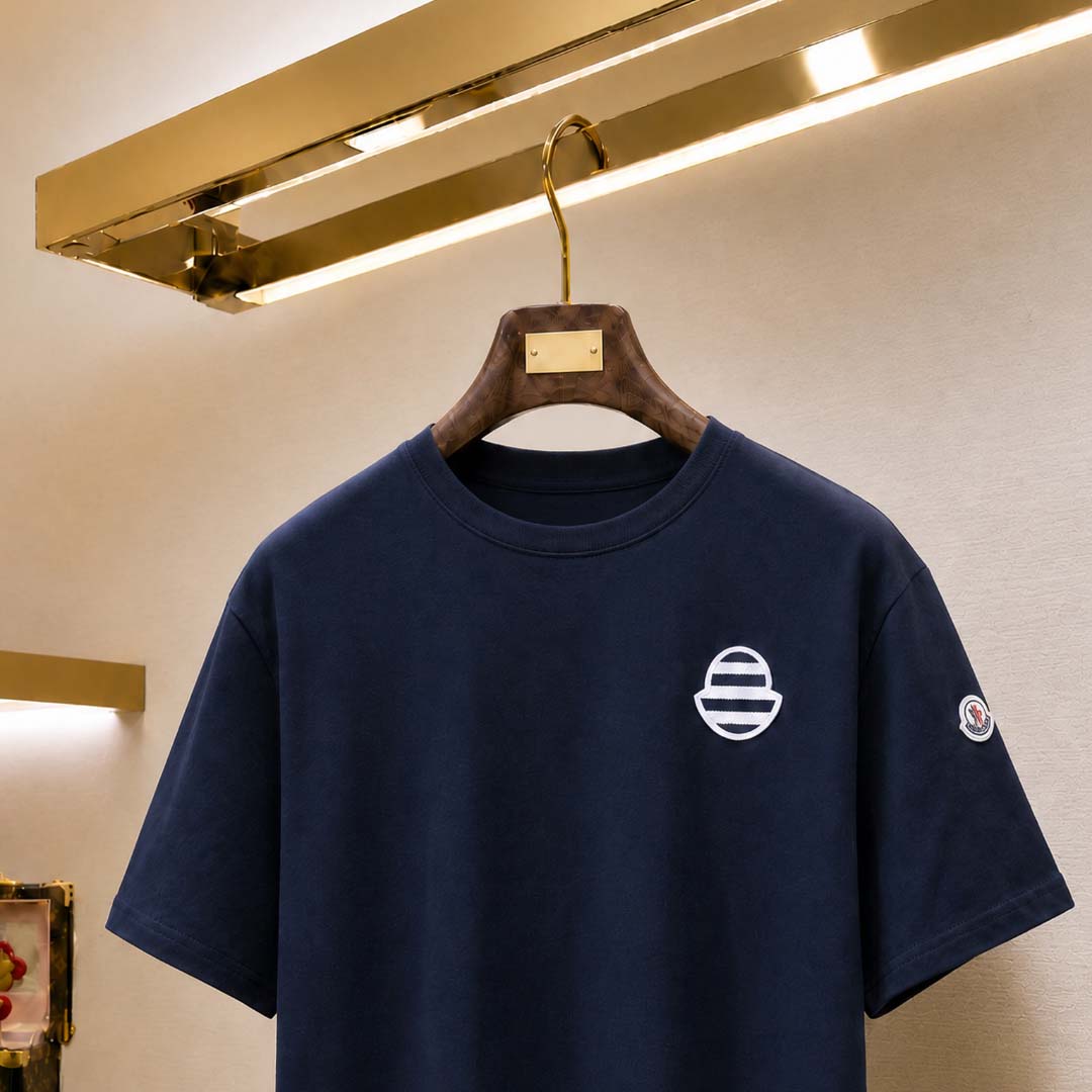 Moncler Striped Logo Cotton Jersey T-Shirt - DopestKickz