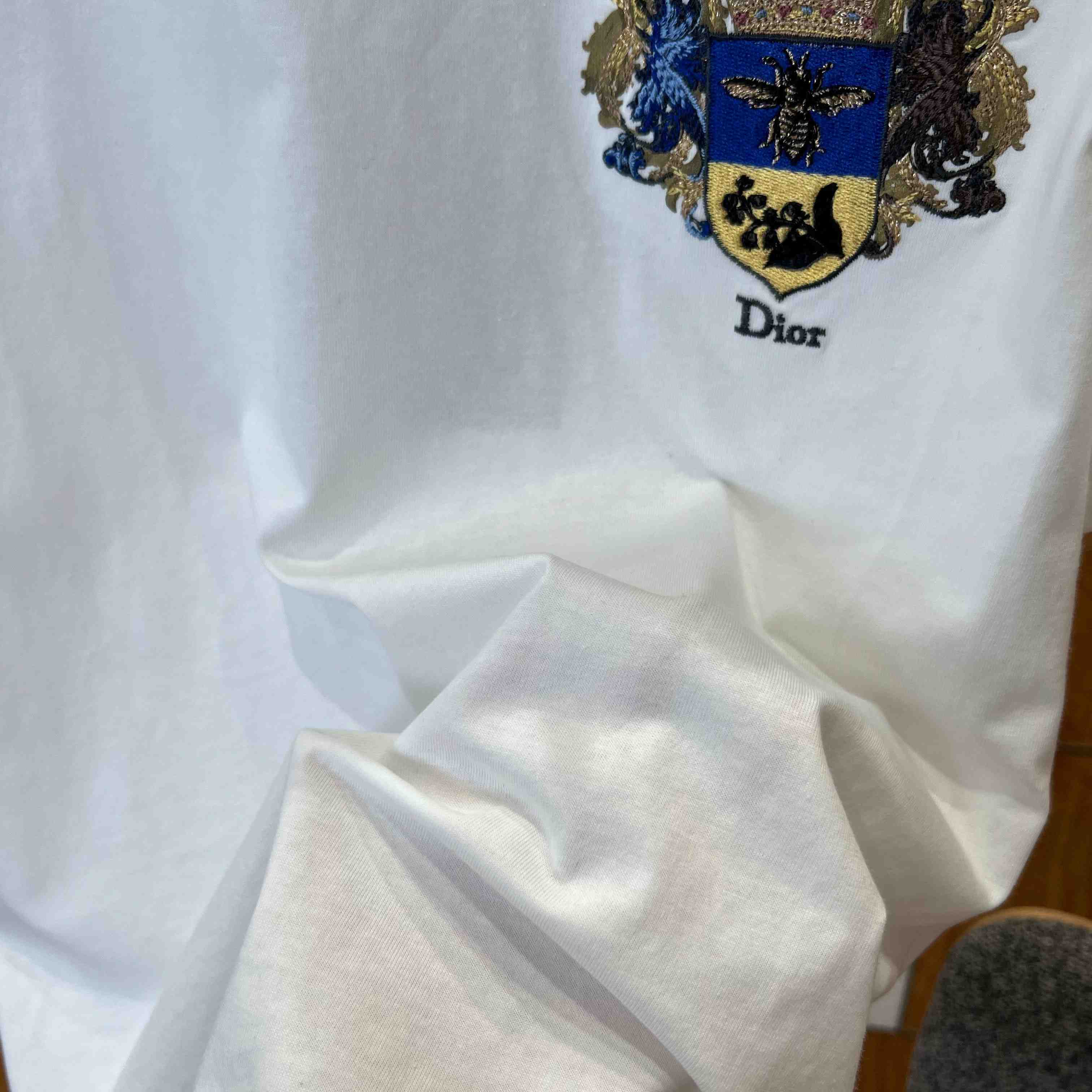 Dior T-Shirt With Dior Blason Embroidery, Relaxed Fit - DopestKickz