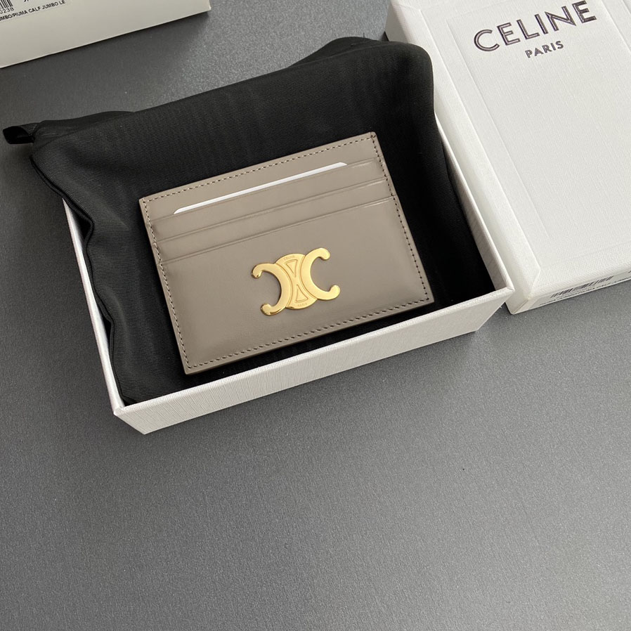 Celine Card Holder Triomphe In Shiny Calfskin  - DopestKickz