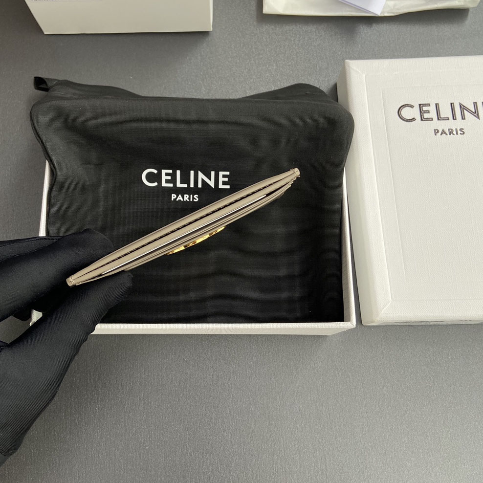 Celine Card Holder Triomphe In Shiny Calfskin  - DopestKickz