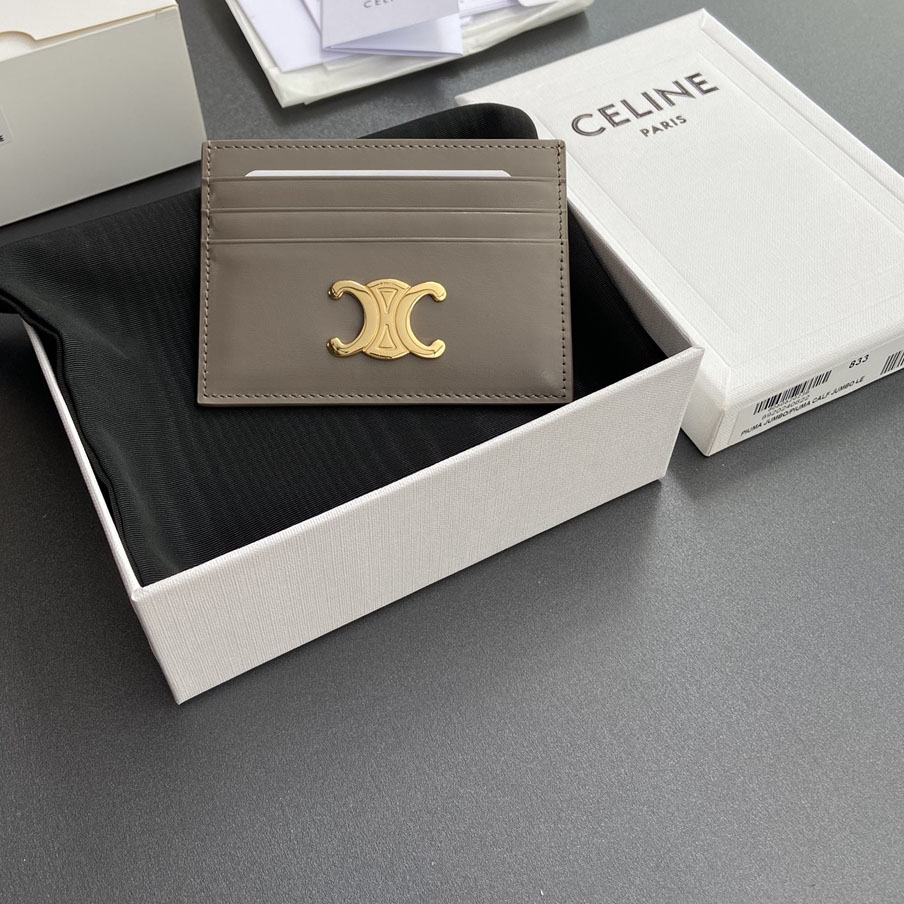 Celine Card Holder Triomphe In Shiny Calfskin  - DopestKickz
