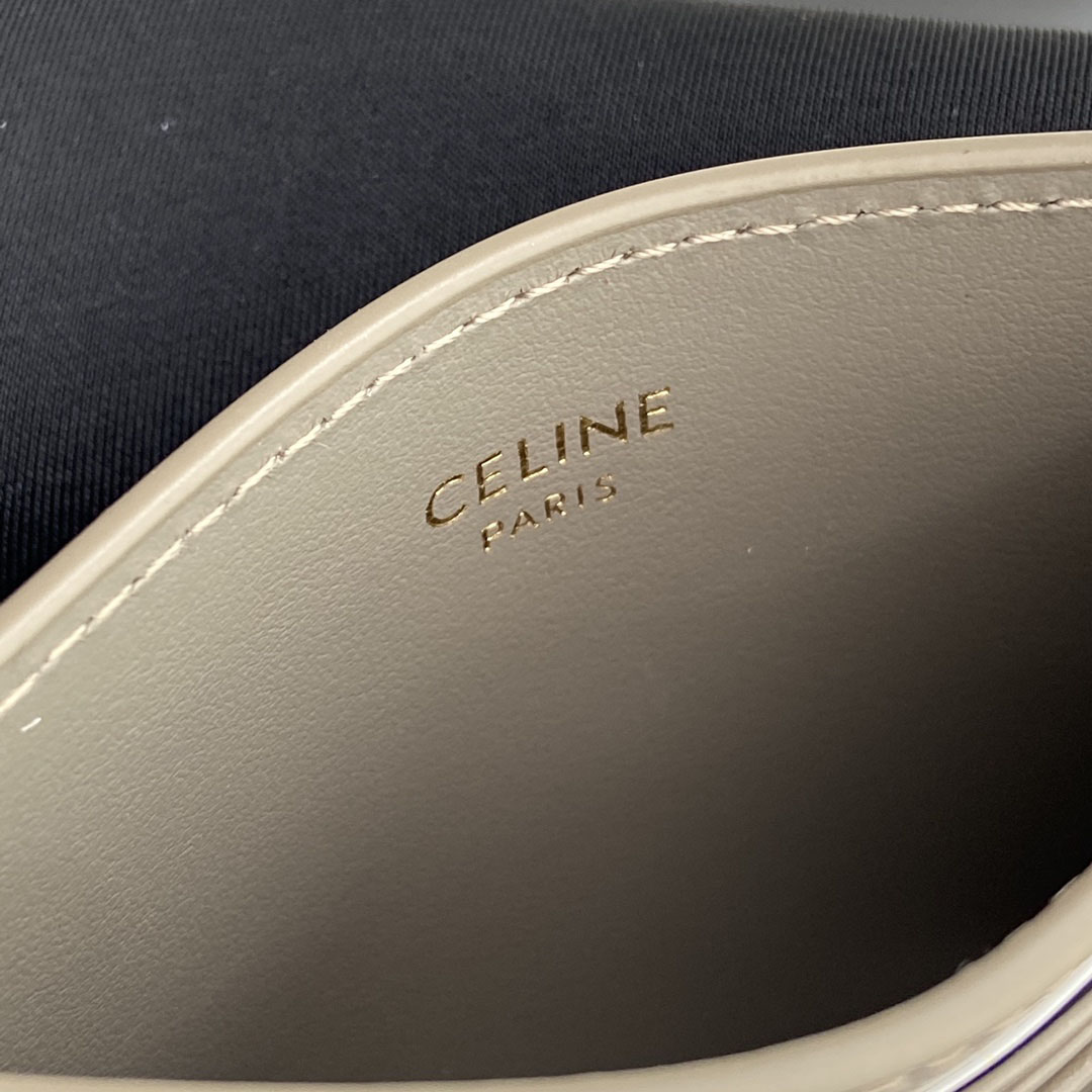 Celine Card Holder Triomphe In Shiny Calfskin  - DopestKickz