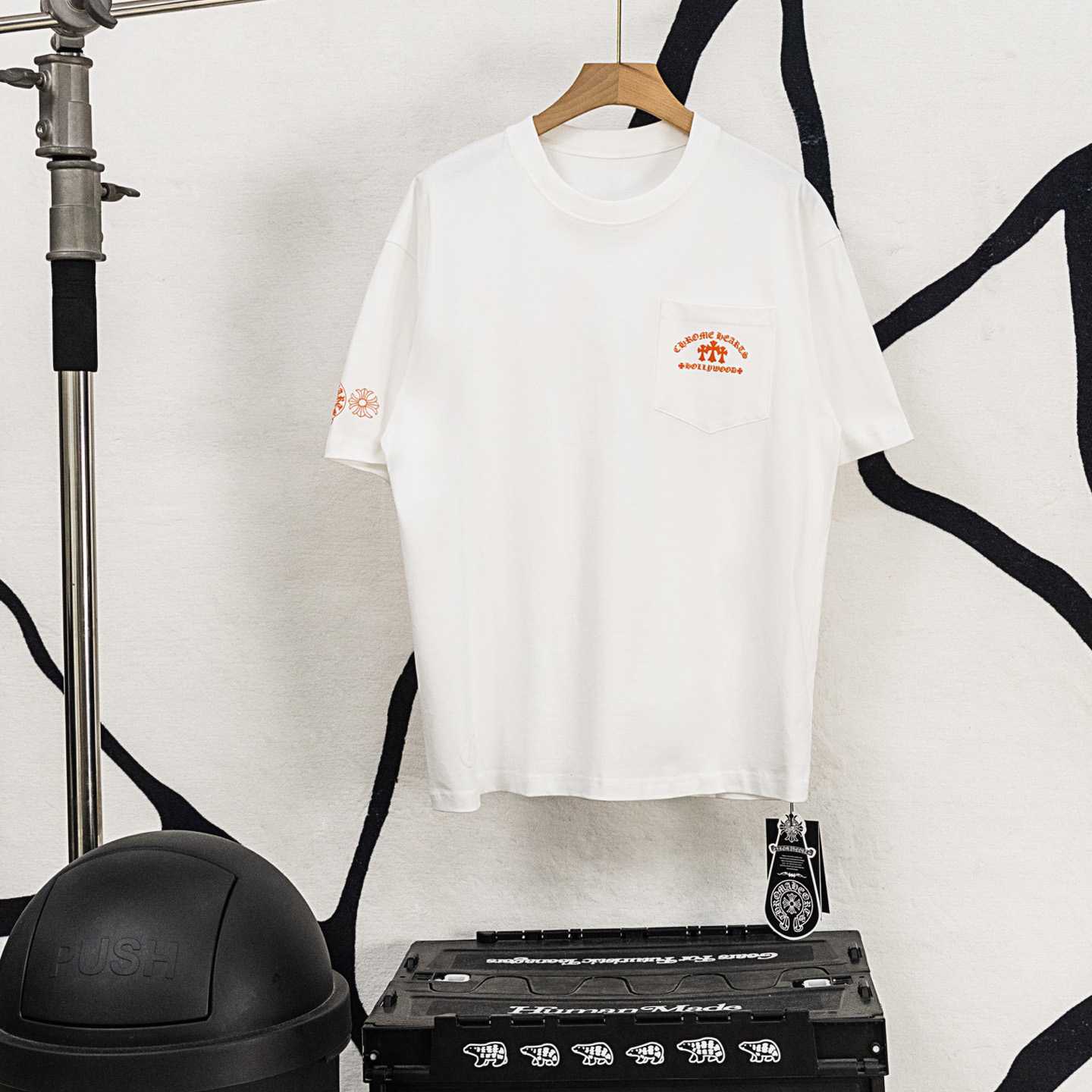 Chrome Hearts Triple Cross T-Shirt 'White/Orange' - DopestKickz