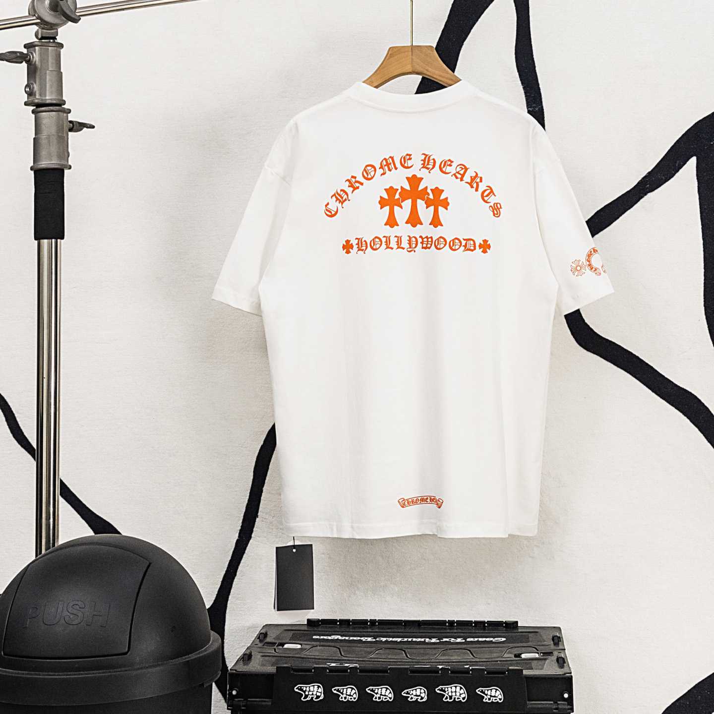 Chrome Hearts Triple Cross T-Shirt 'White/Orange' - DopestKickz