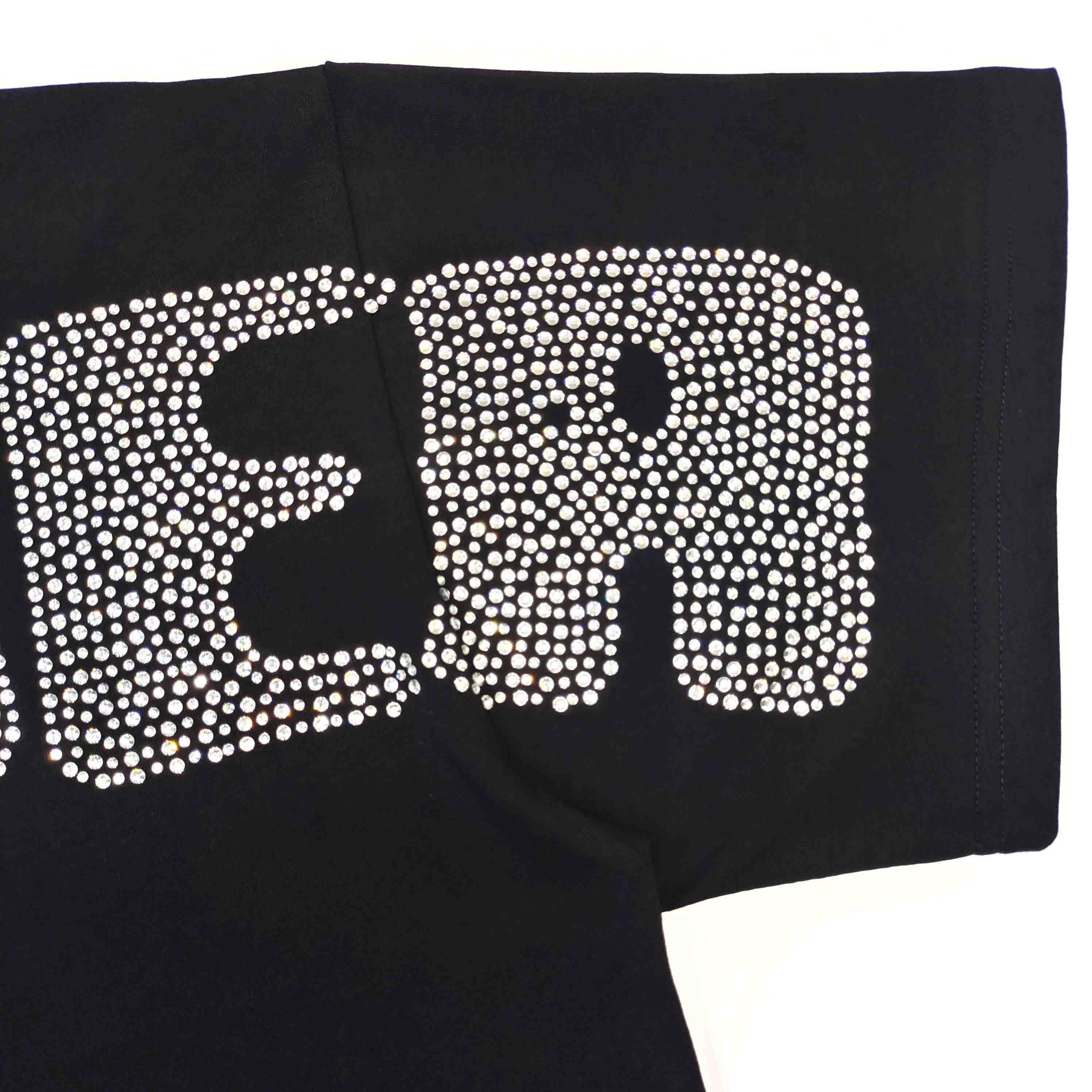 Sp5der Rhinestone Silk Tee 'Black' - DopestKickz