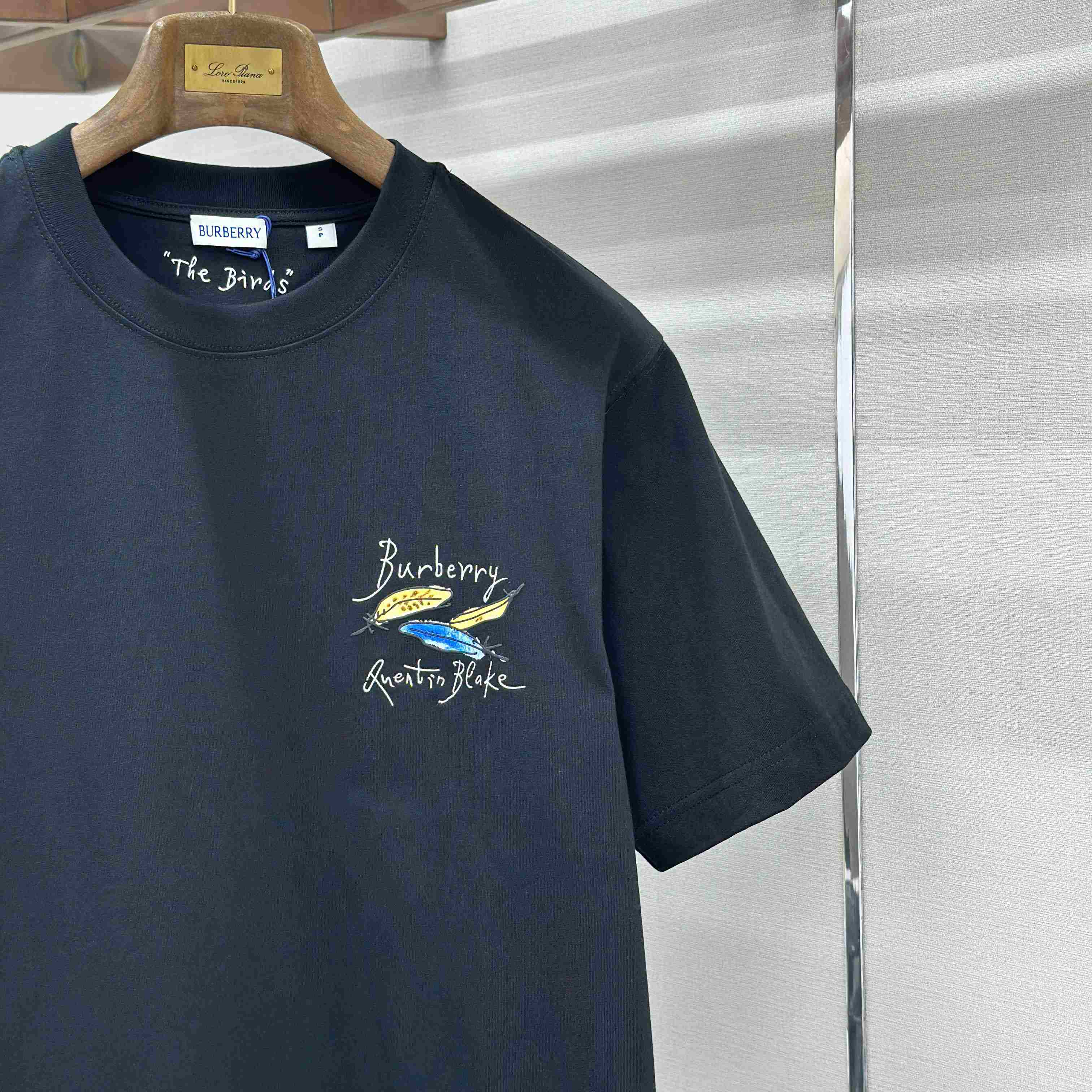 Burberry Feather Print Cotton T-shirt   'Black' - DopestKickz