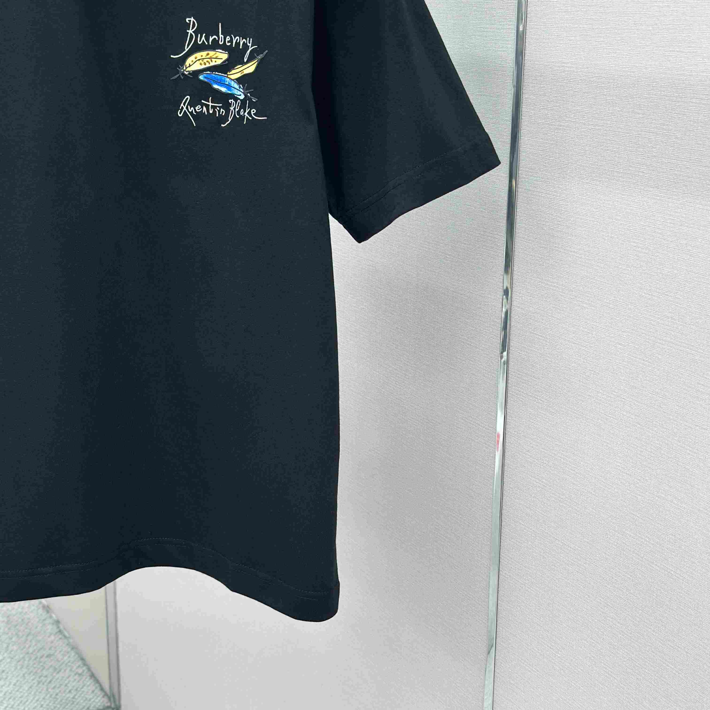 Burberry Feather Print Cotton T-shirt   'Black' - DopestKickz