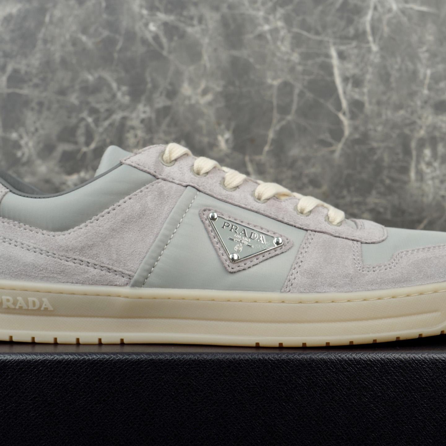 Prada Downtown Re-Nylon And Suede Sneakers - DopestKickz