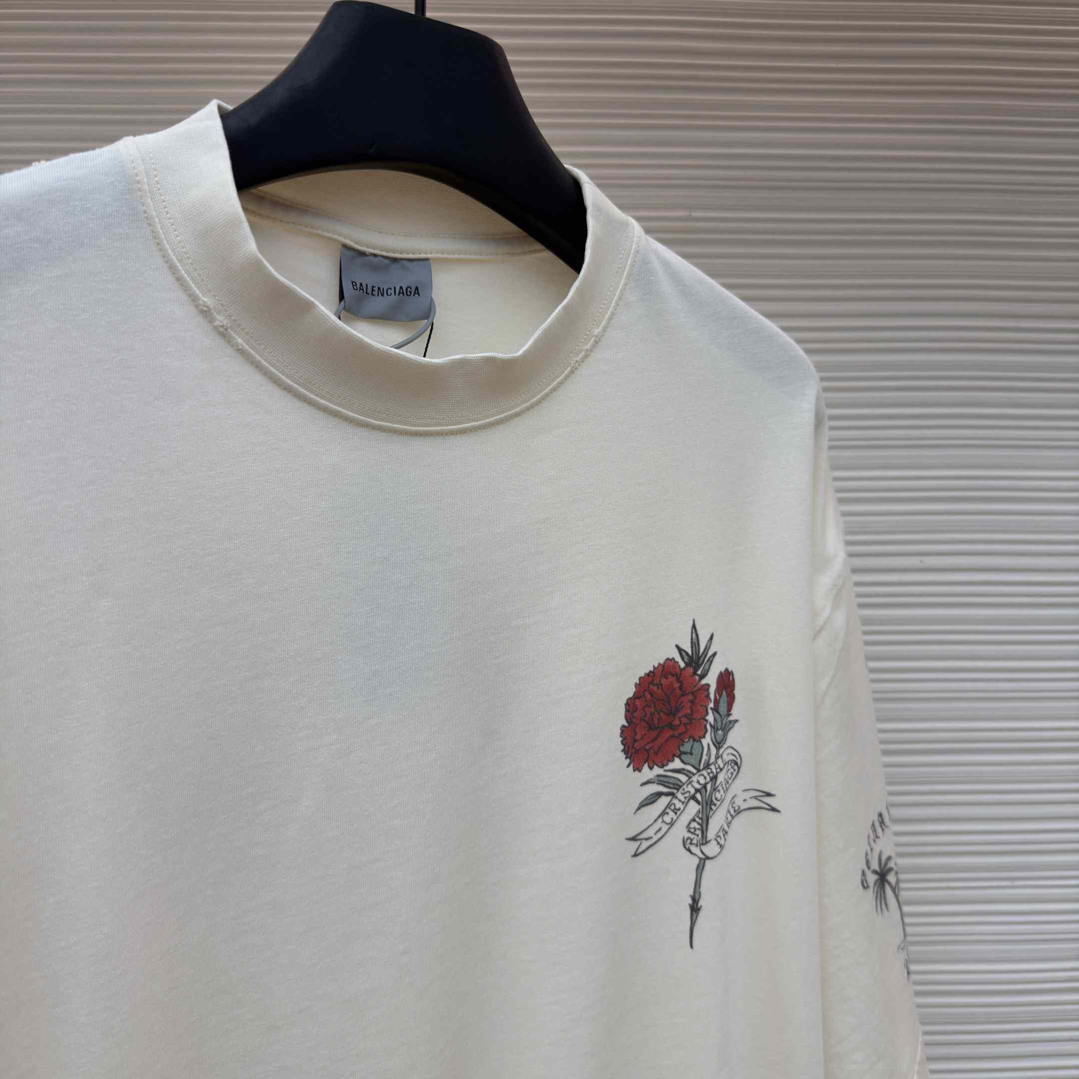 Balenciaga Tattoo Medium Fit T-shirt In Cream - DopestKickz
