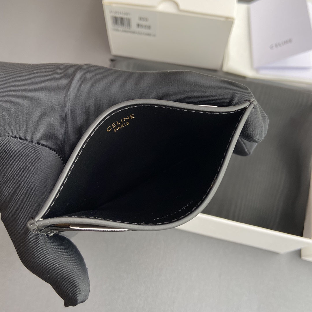 Celine Card Holder Triomphe In Shiny Calfskin  - DopestKickz