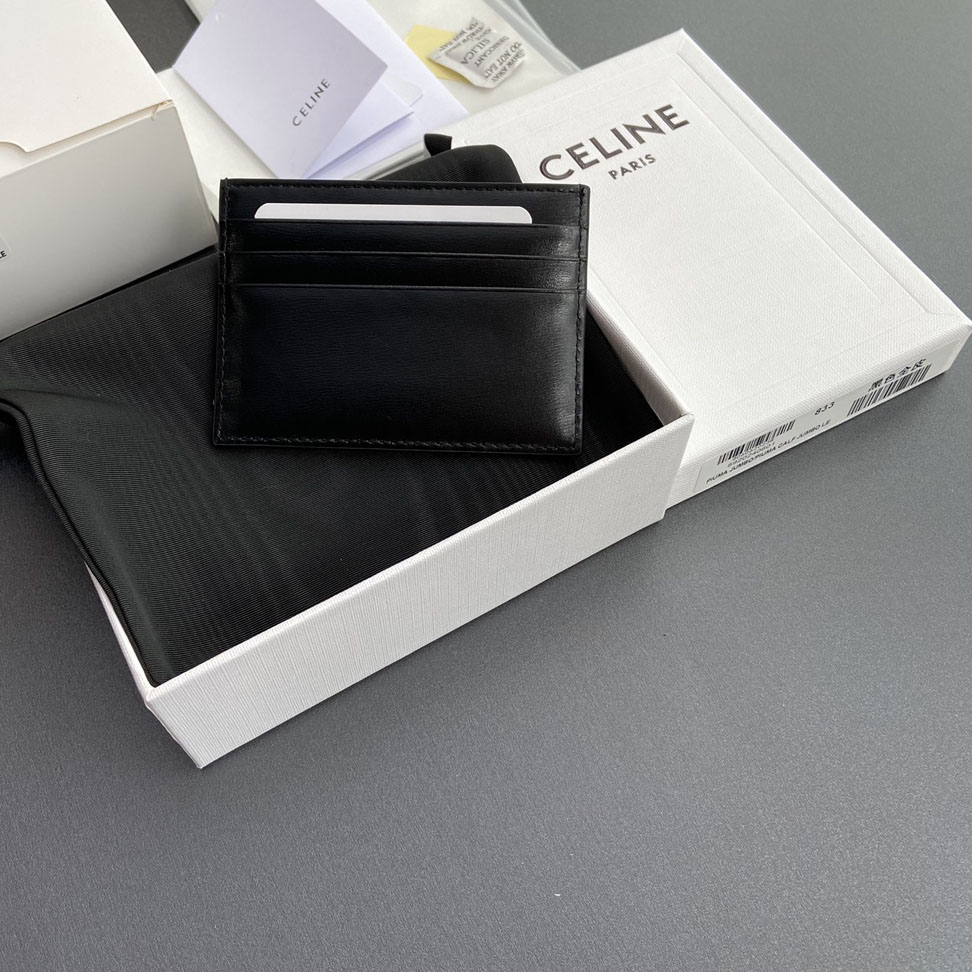 Celine Card Holder Triomphe In Shiny Calfskin  - DopestKickz