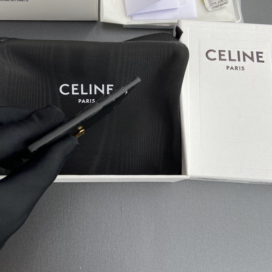 Celine Card Holder Triomphe In Shiny Calfskin  - DopestKickz