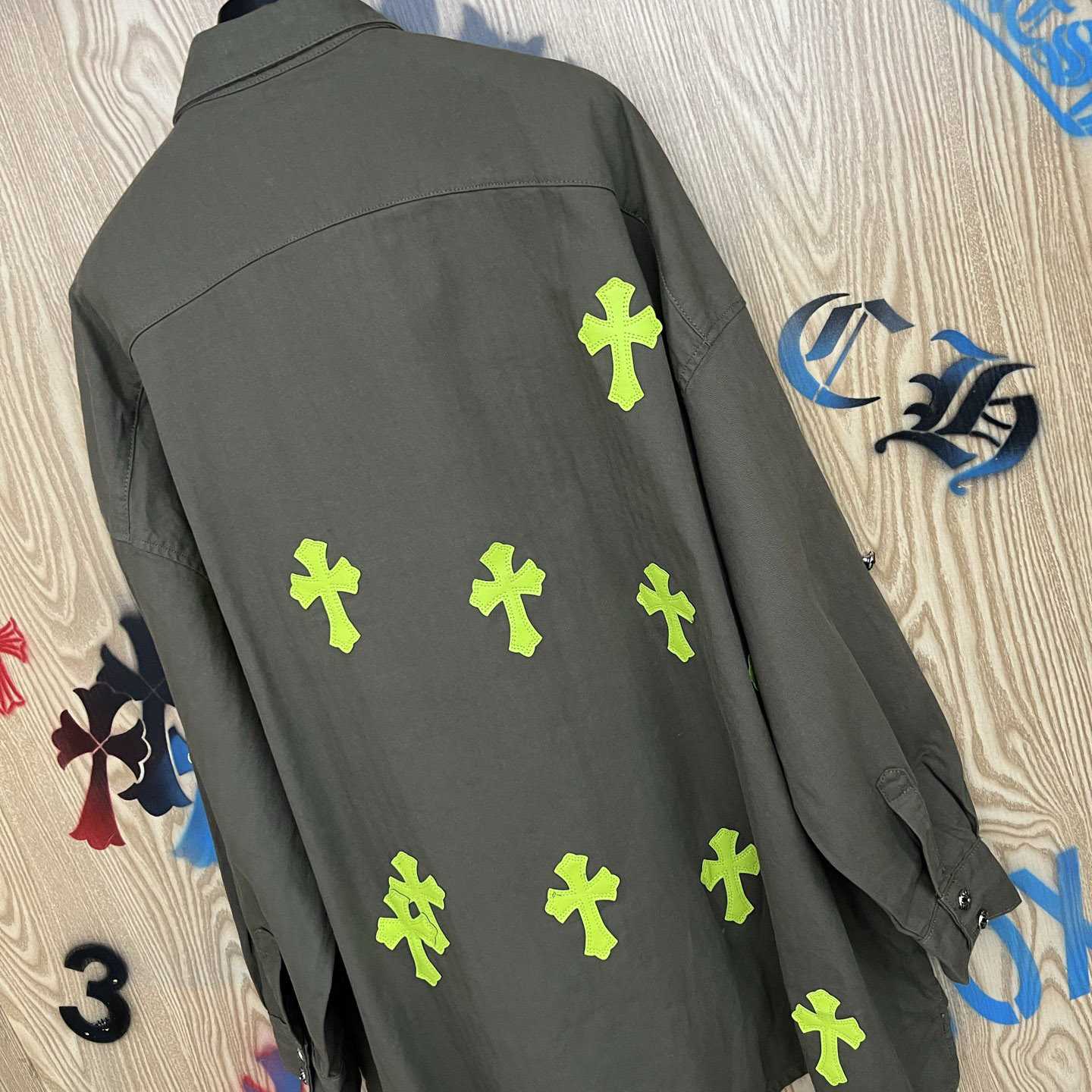 Chrome Hearts  Oversized Cross Patch Shirt - DopestKickz