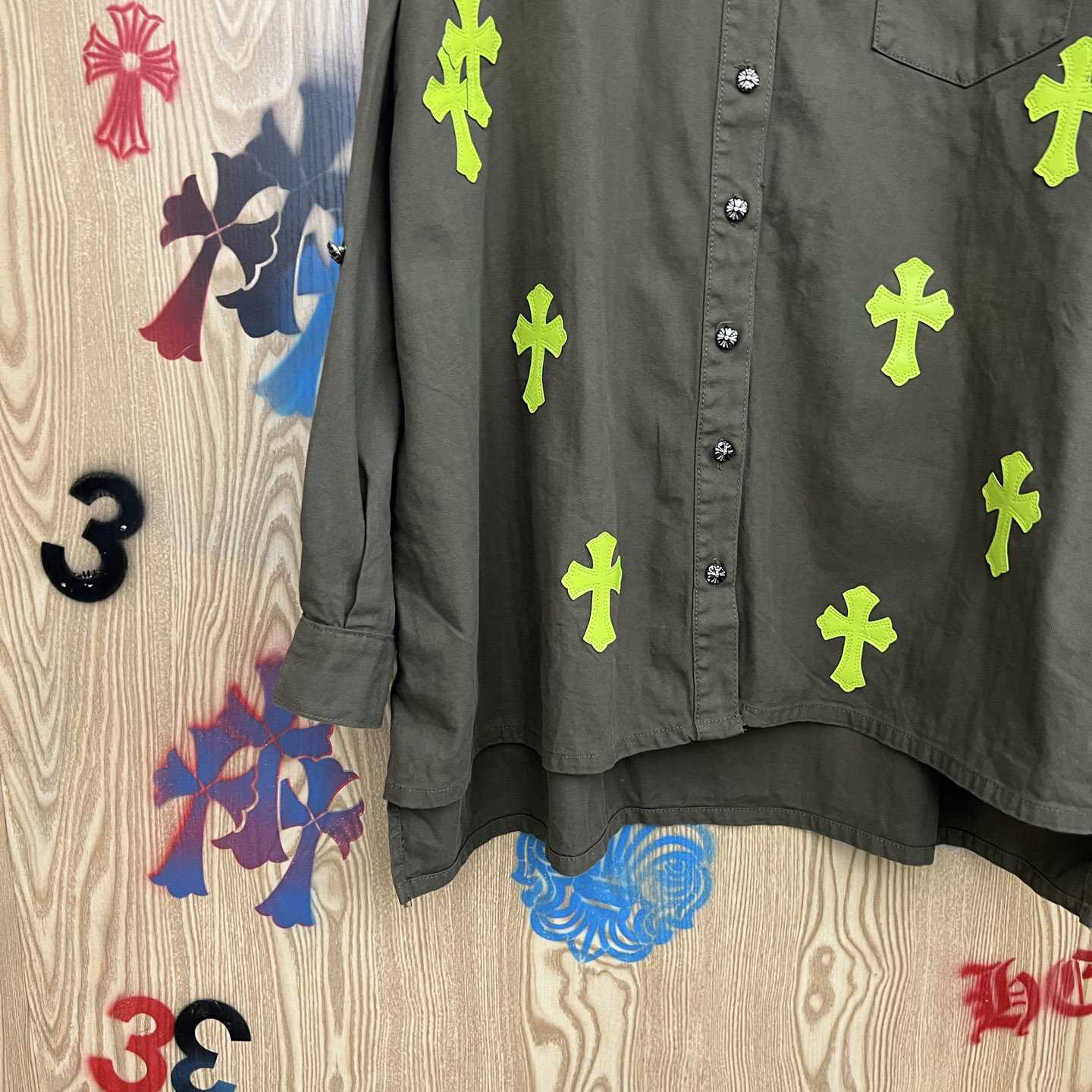 Chrome Hearts  Oversized Cross Patch Shirt - DopestKickz