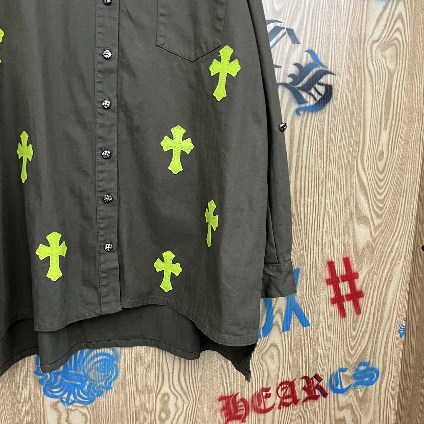 Chrome Hearts  Oversized Cross Patch Shirt - DopestKickz