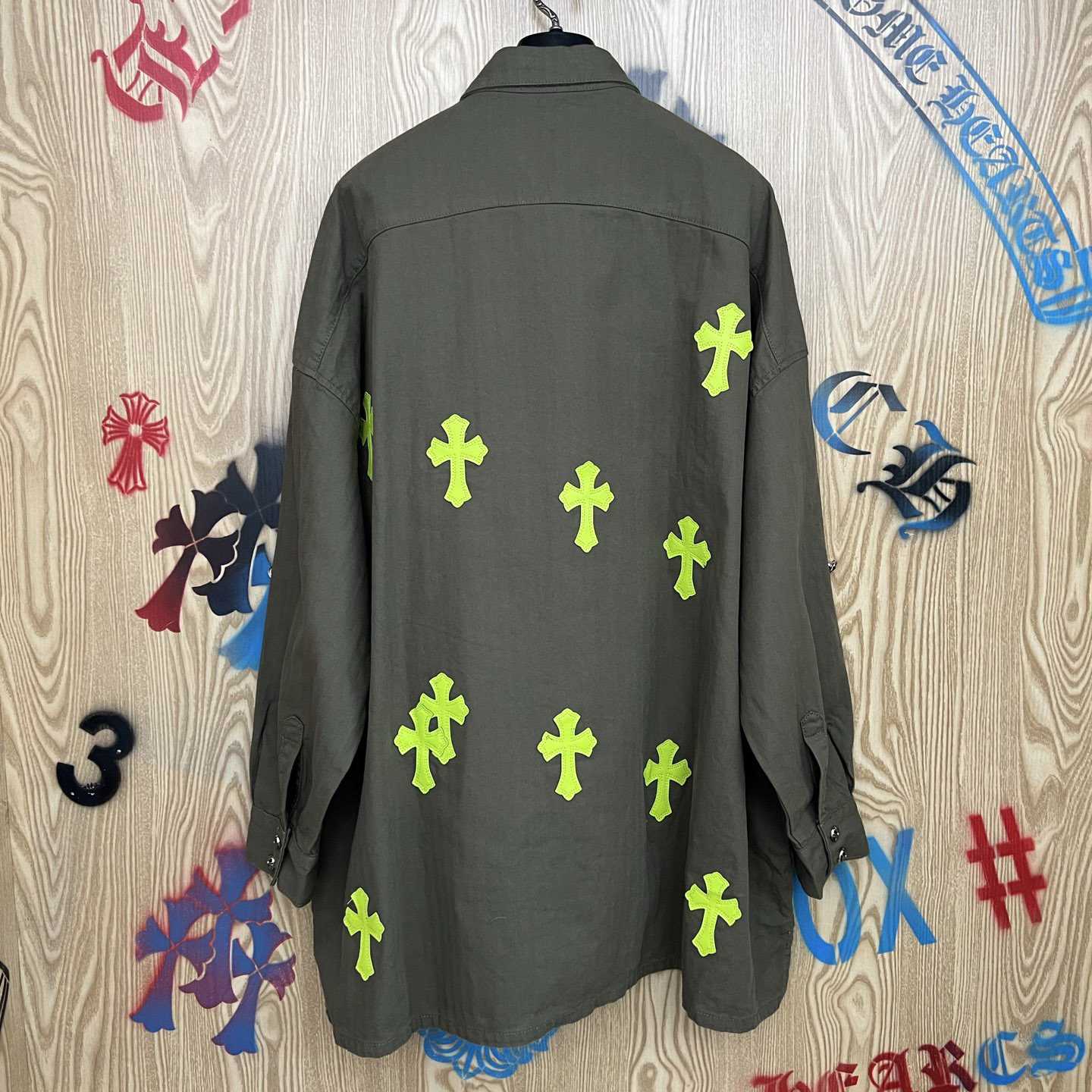 Chrome Hearts  Oversized Cross Patch Shirt - DopestKickz