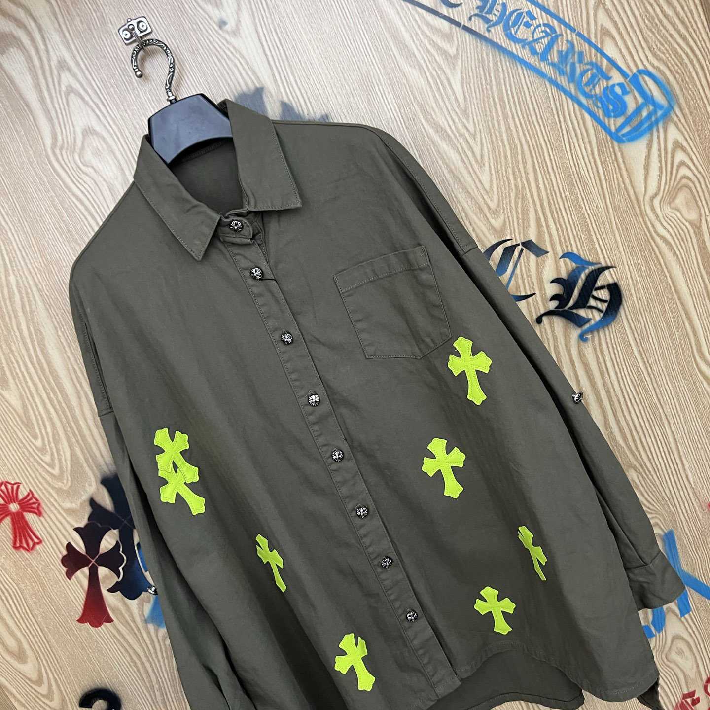 Chrome Hearts  Oversized Cross Patch Shirt - DopestKickz