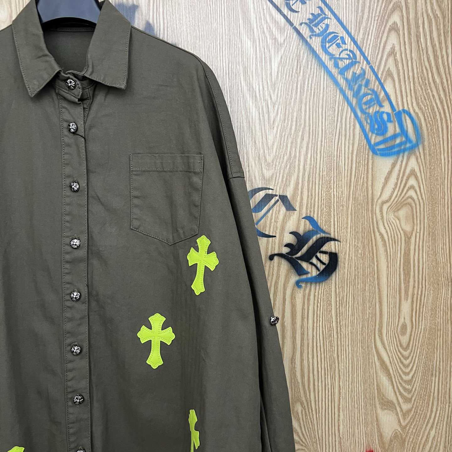 Chrome Hearts  Oversized Cross Patch Shirt - DopestKickz