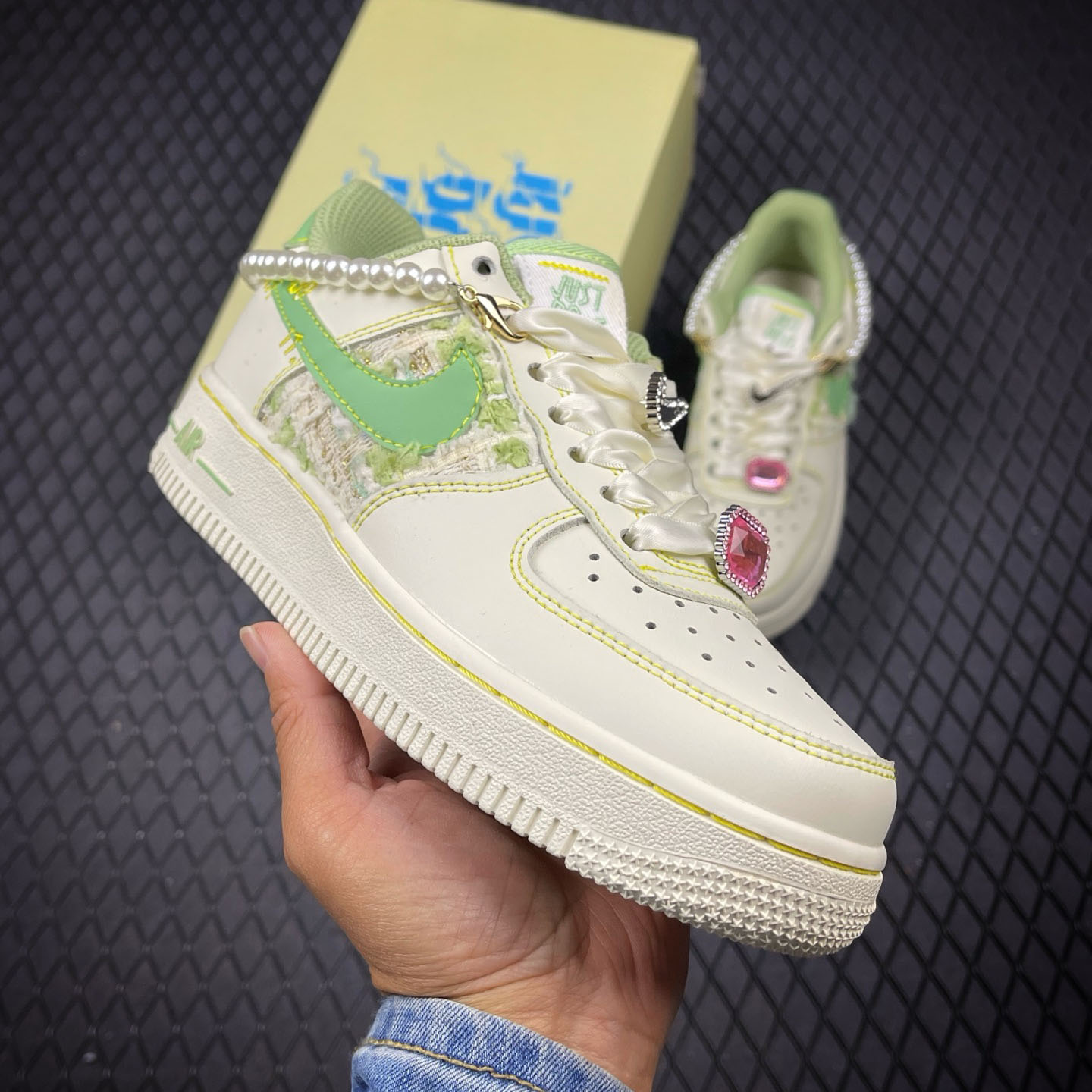 NIKE Air Force 1'07 Low Jade Pearl Canvas  FJ7740-111 - DopestKickz