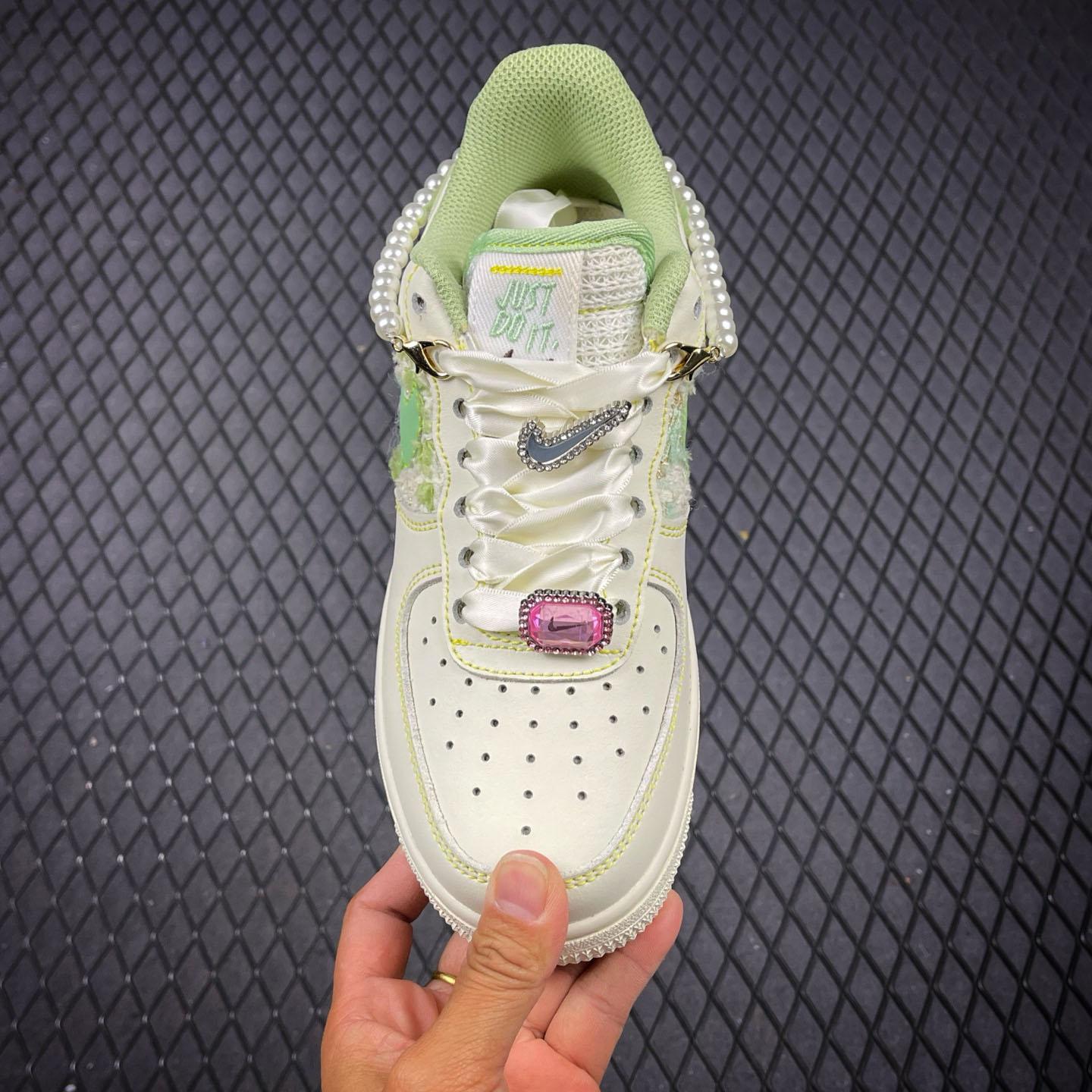 NIKE Air Force 1'07 Low Jade Pearl Canvas  FJ7740-111 - DopestKickz