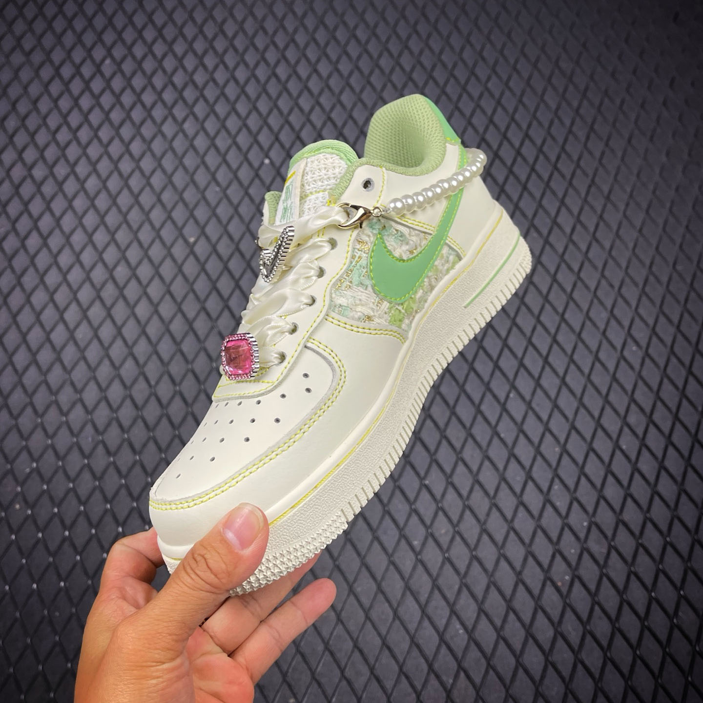 NIKE Air Force 1'07 Low Jade Pearl Canvas  FJ7740-111 - DopestKickz