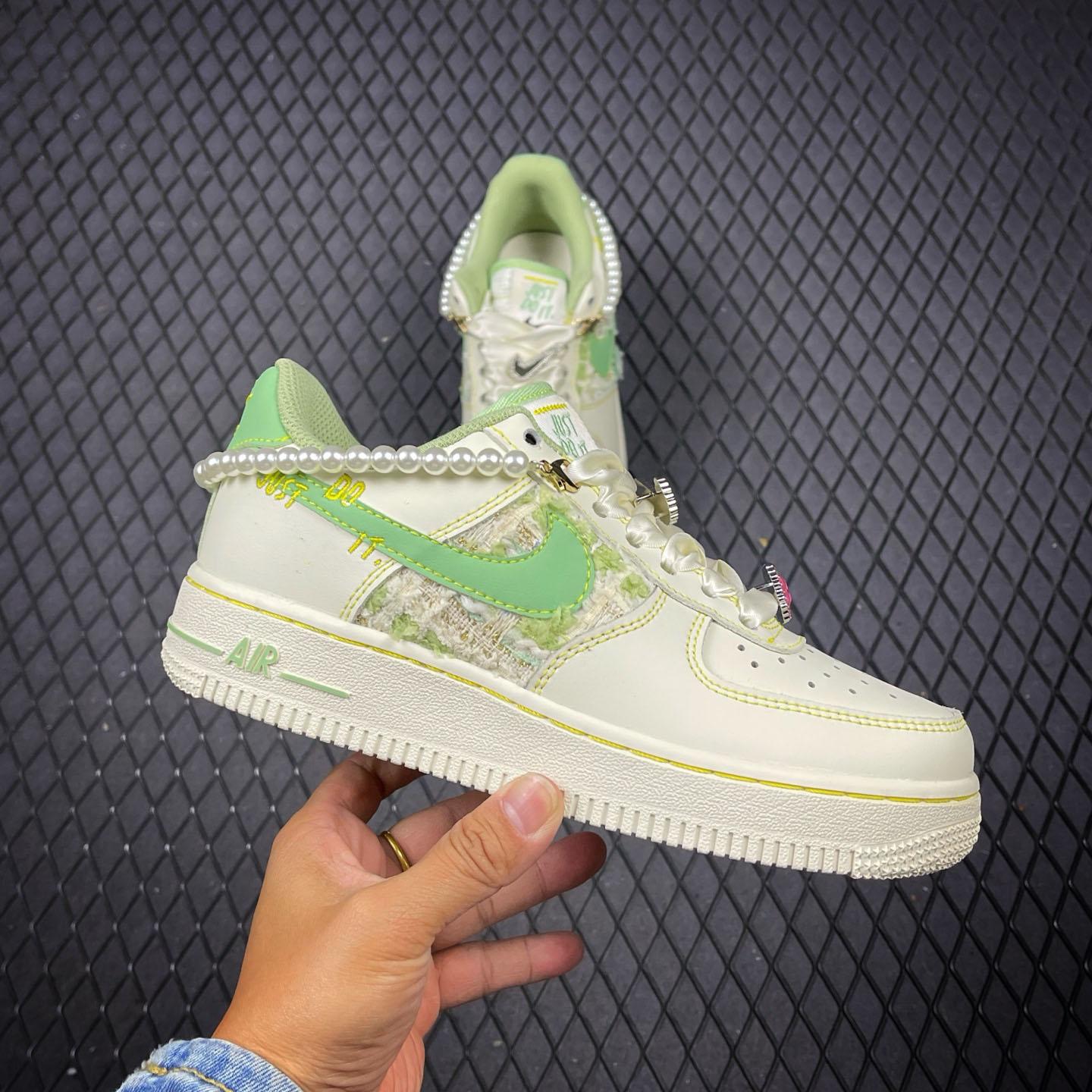 NIKE Air Force 1'07 Low Jade Pearl Canvas  FJ7740-111 - DopestKickz