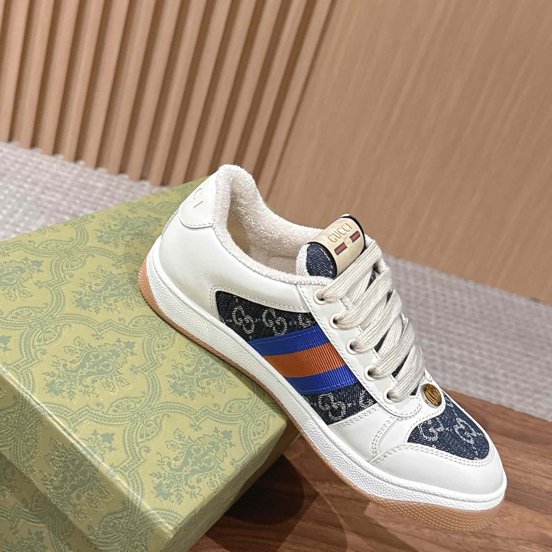 Gucci Screener 'GG Canvas - Denim Ivory' - DopestKickz