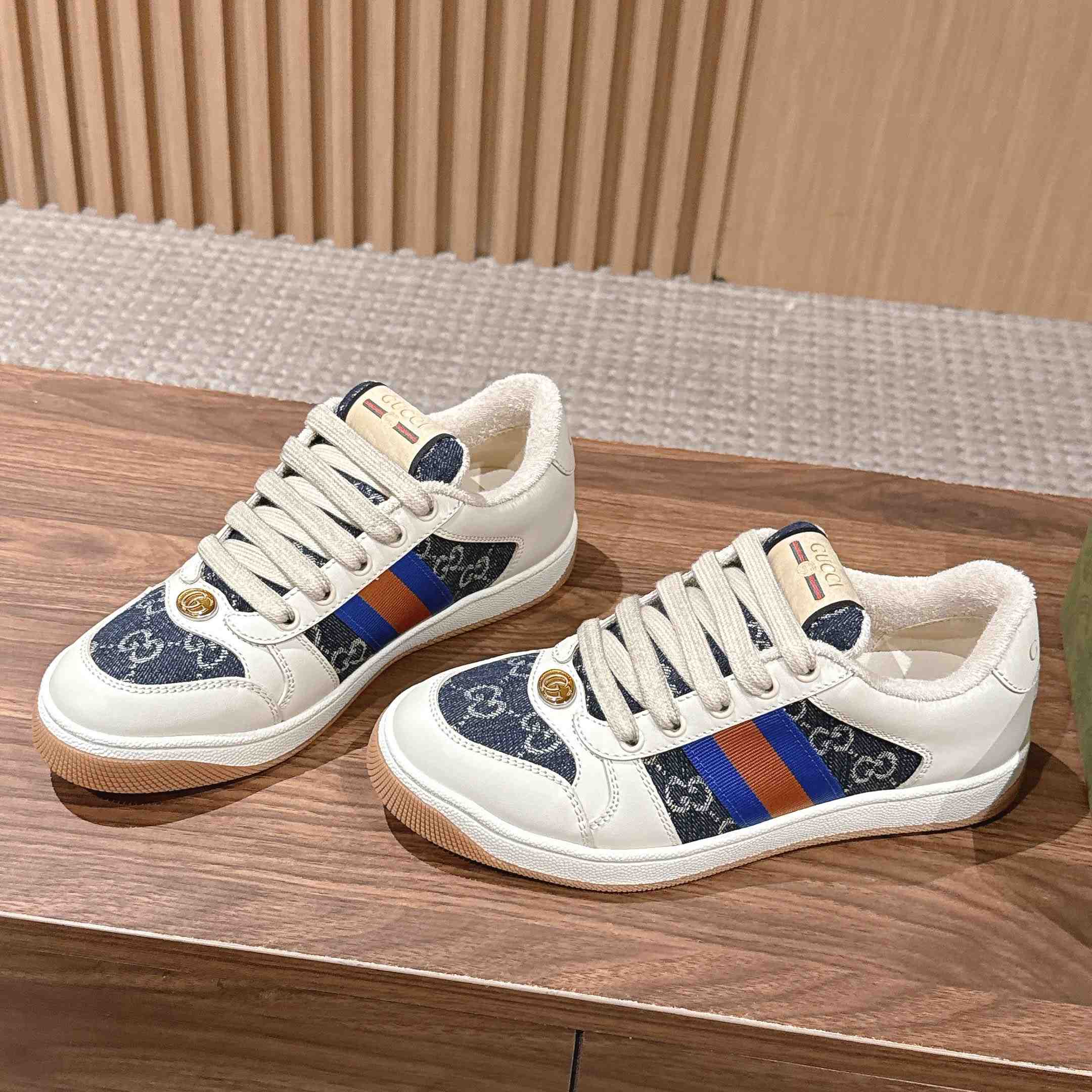 Gucci Screener 'GG Canvas - Denim Ivory' - DopestKickz