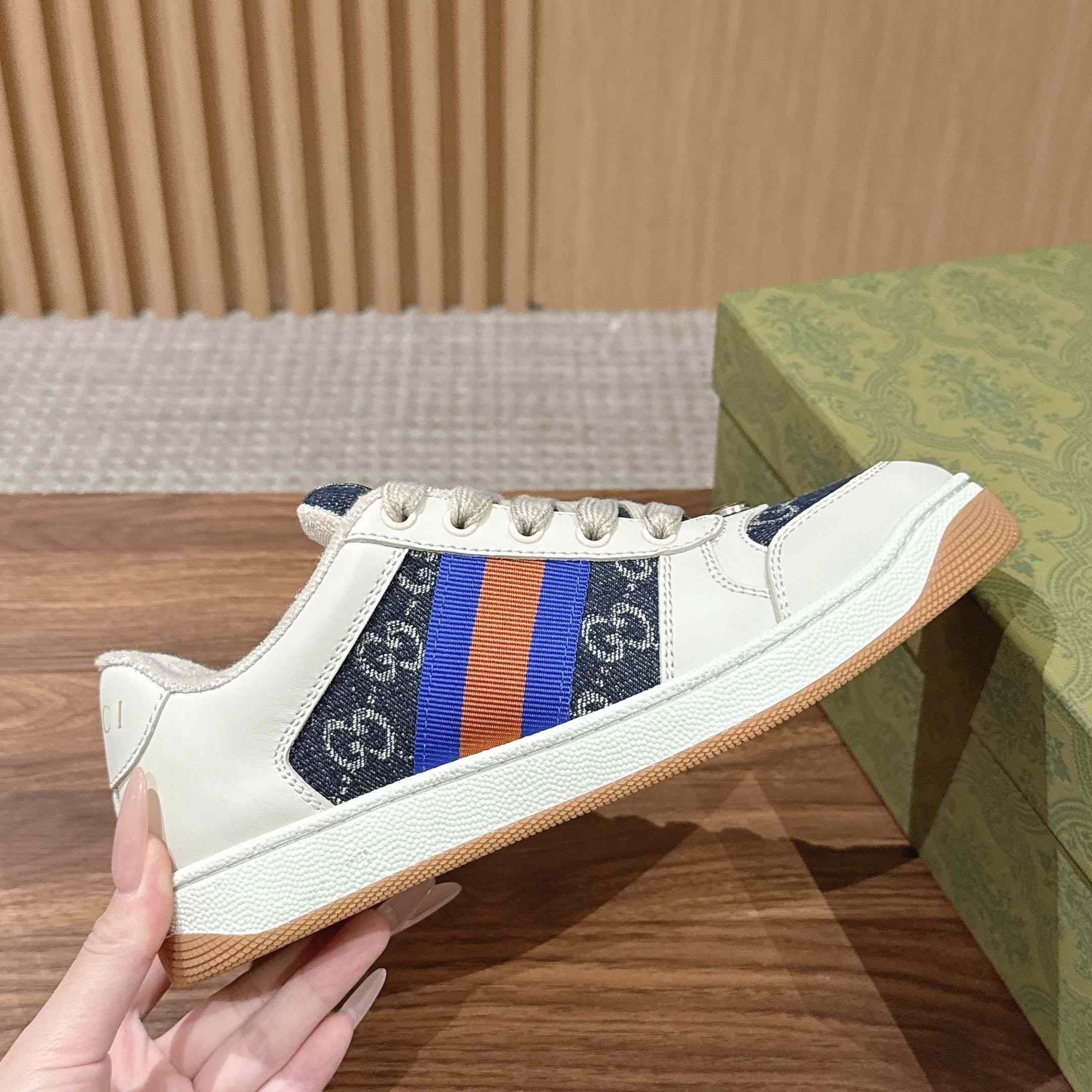 Gucci Screener 'GG Canvas - Denim Ivory' - DopestKickz