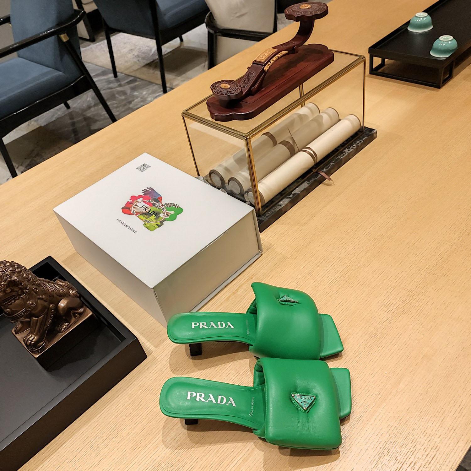 Prada Soft Padded Nappa Sandals - DopestKickz