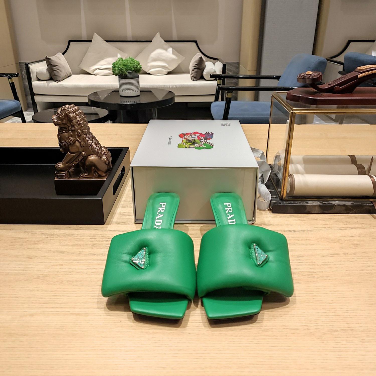 Prada Soft Padded Nappa Sandals - DopestKickz