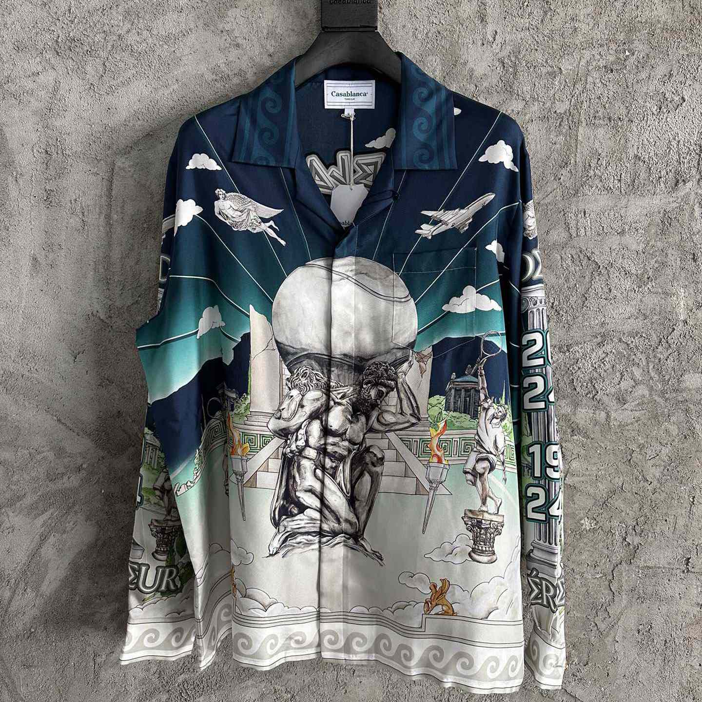 Casablanca Le Temple Du Sport Long Sleeve Silk Shirt - DopestKickz