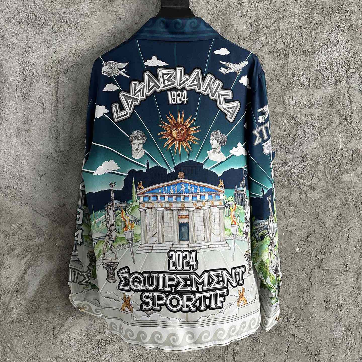Casablanca Le Temple Du Sport Long Sleeve Silk Shirt - DopestKickz