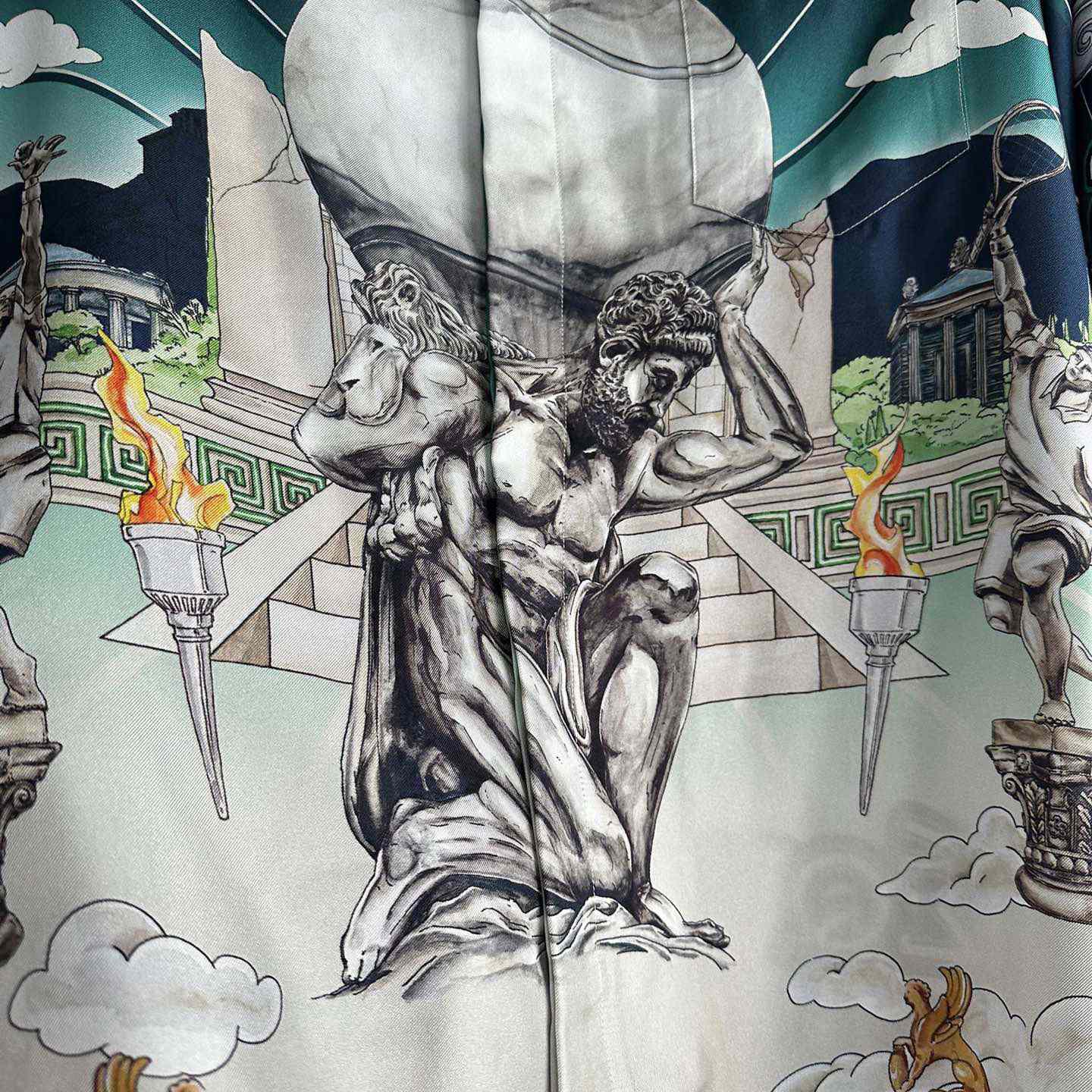 Casablanca Le Temple Du Sport Long Sleeve Silk Shirt - DopestKickz