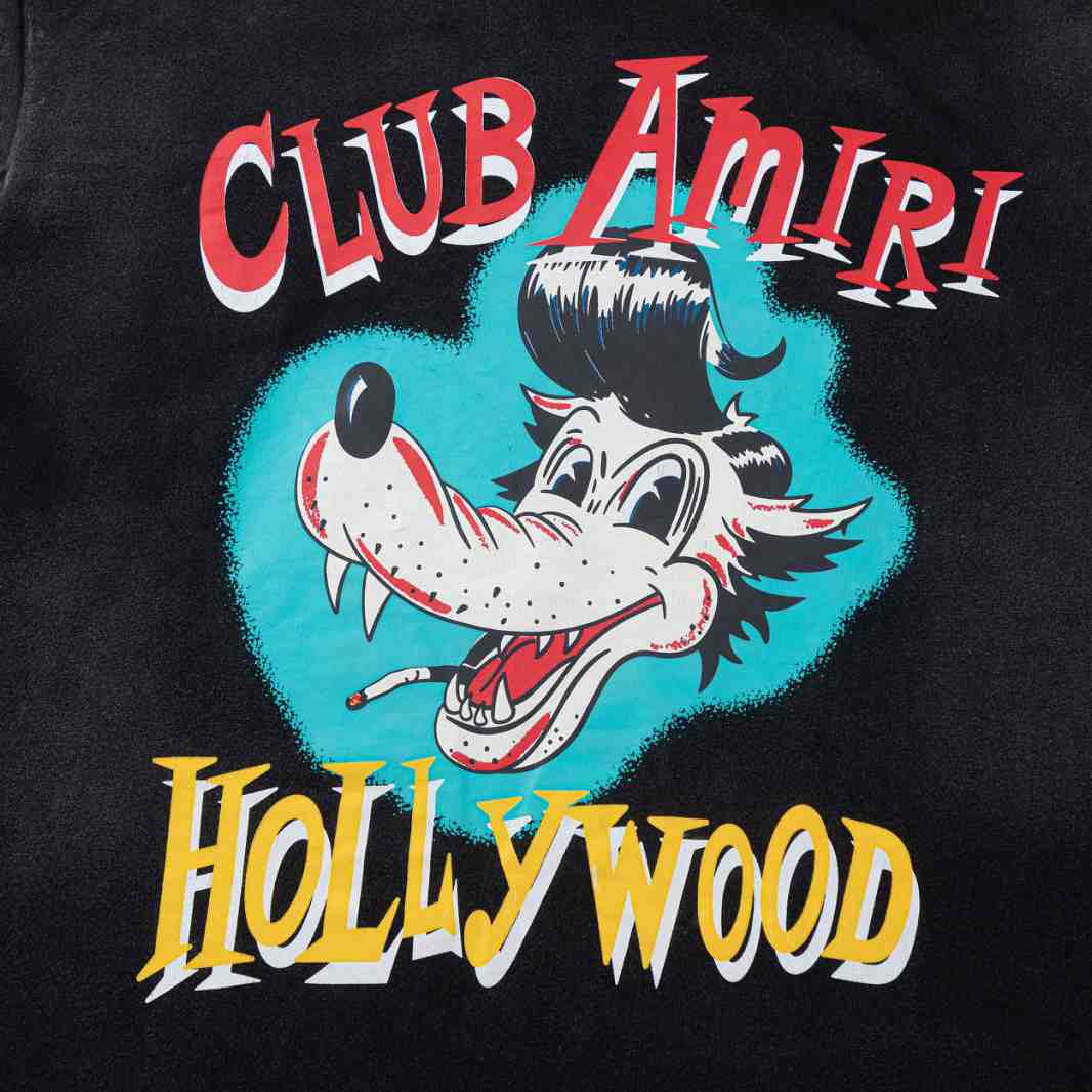 Amiri Club Amiri Wolf Oversized Tee 'Black' - DopestKickz