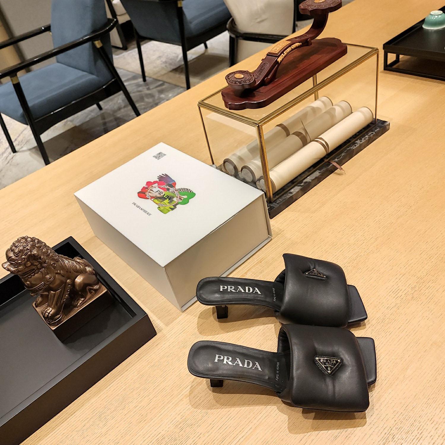 Prada Soft Padded Nappa Sandals - DopestKickz