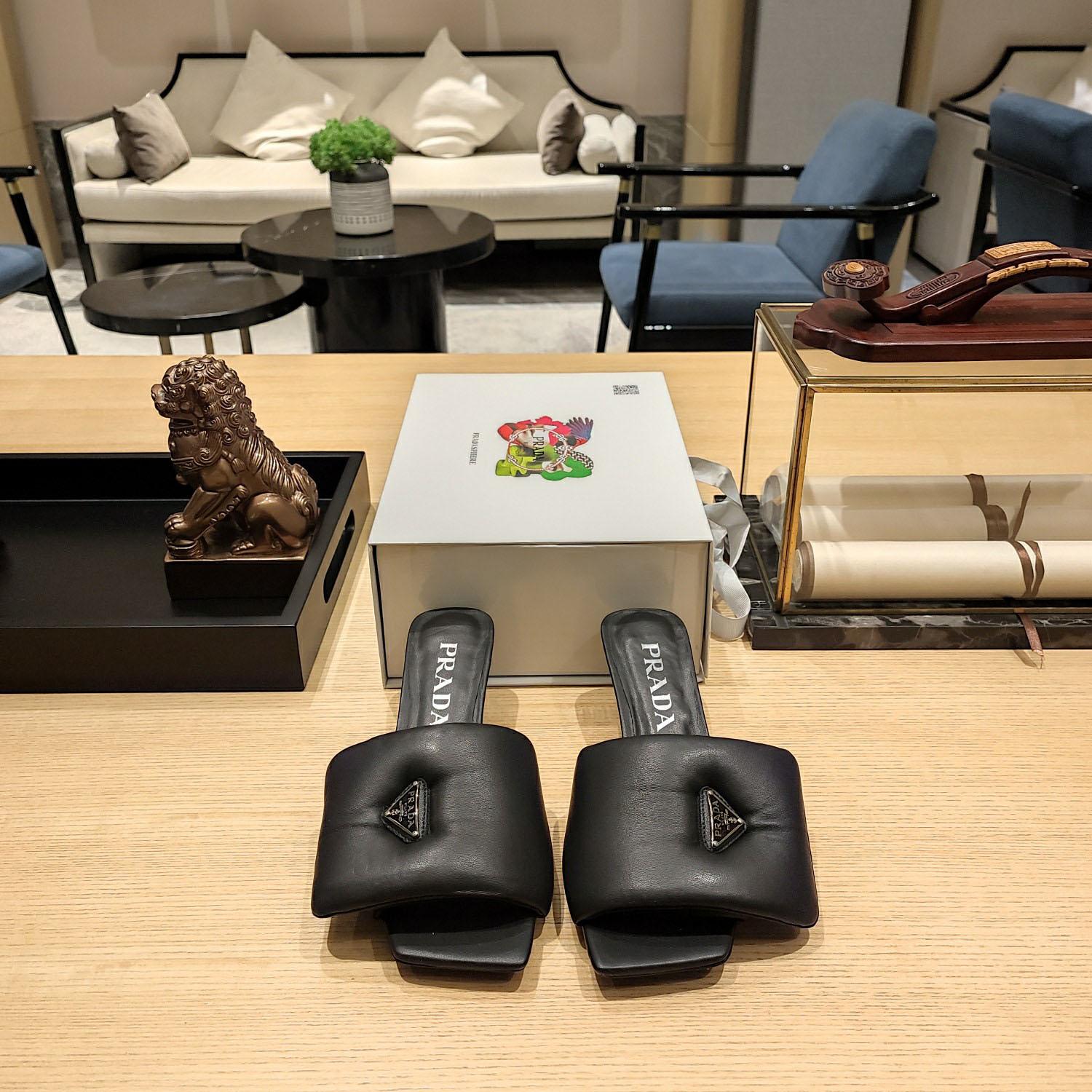 Prada Soft Padded Nappa Sandals - DopestKickz