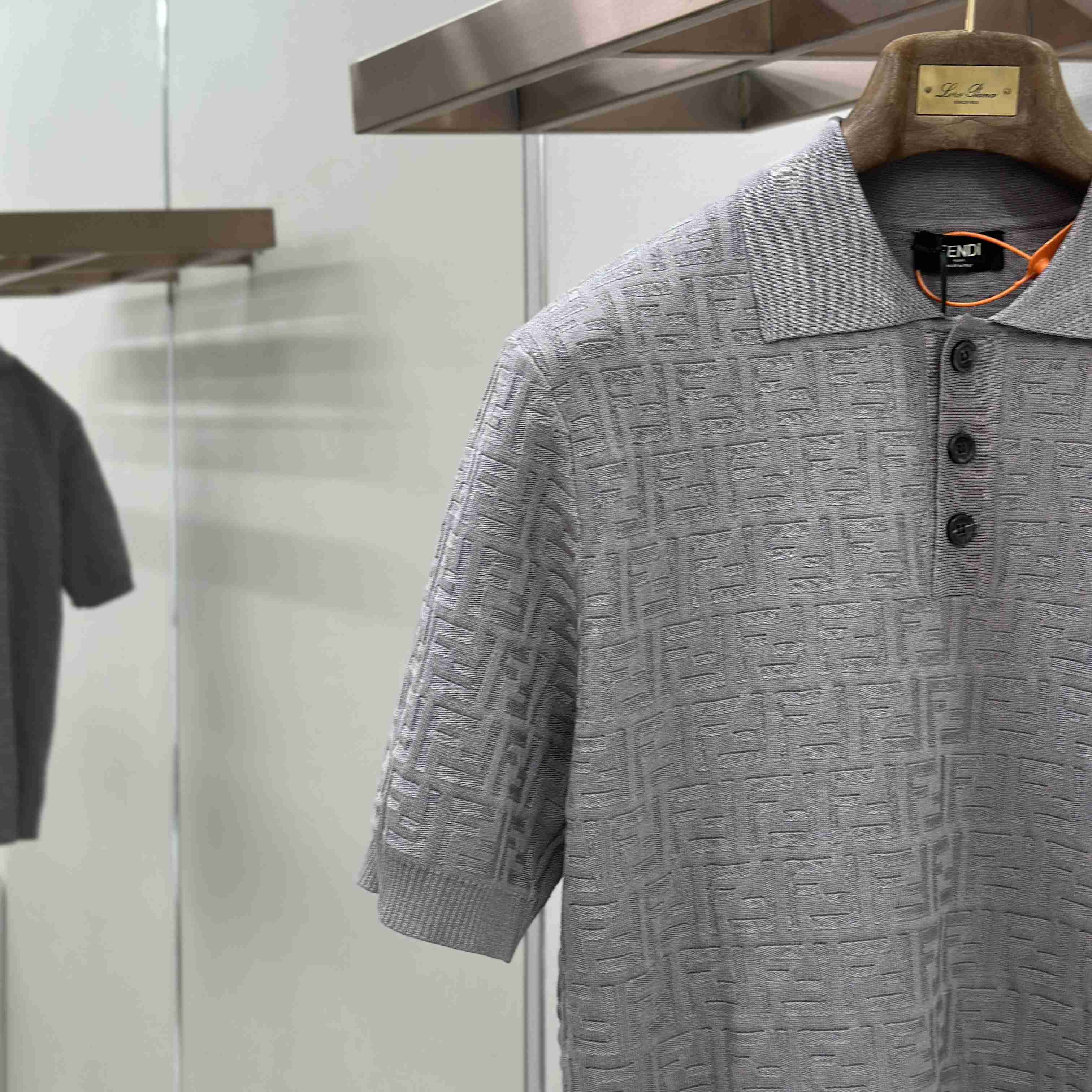 Fendi  Grey FF Cotton Polo Shirt  - DopestKickz