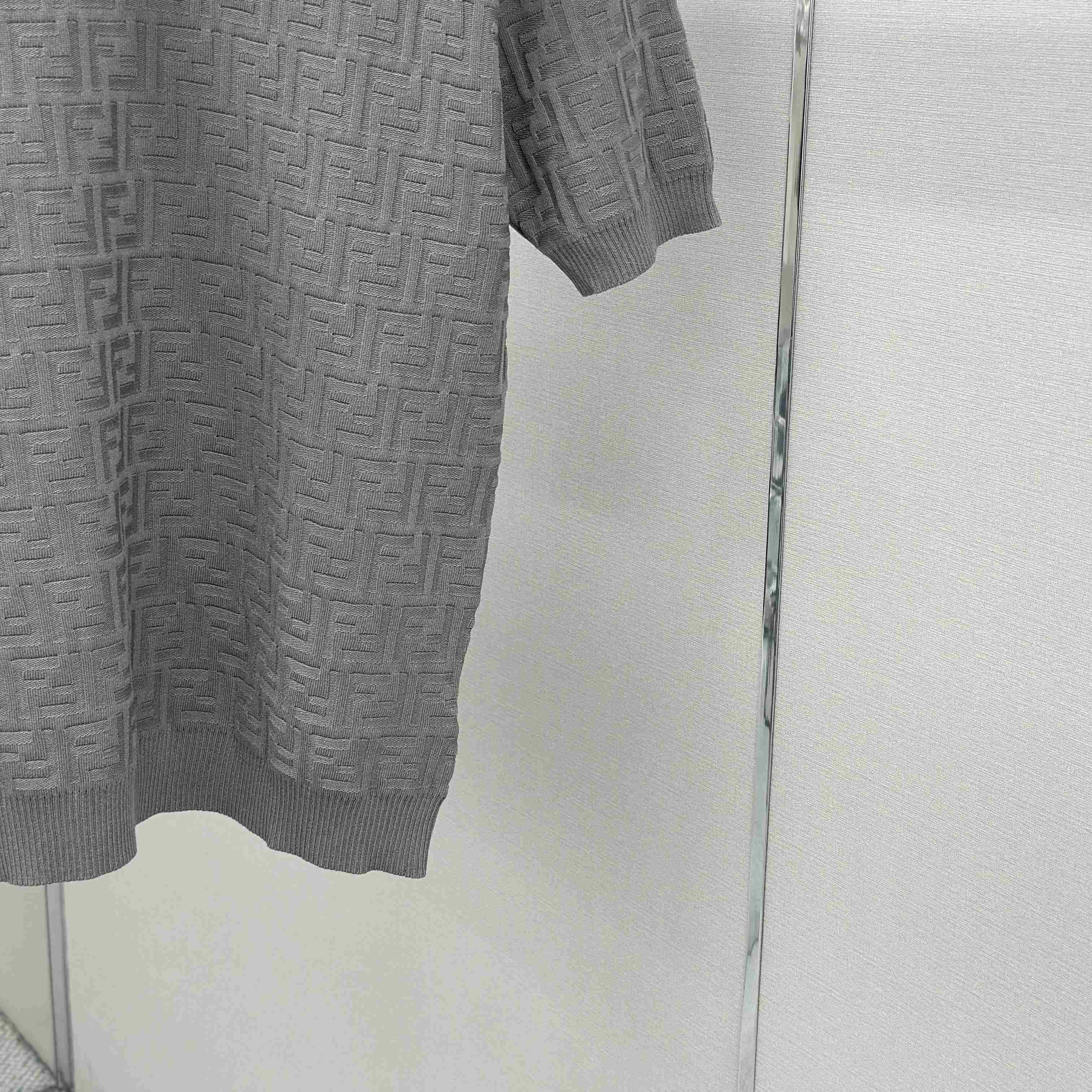 Fendi  Grey FF Cotton Polo Shirt  - DopestKickz