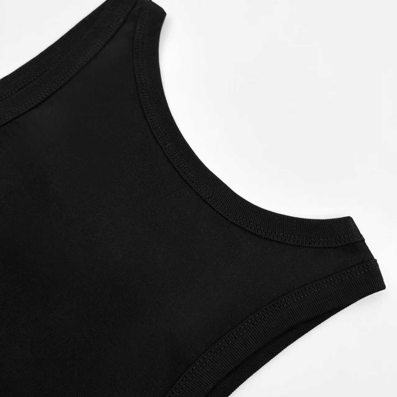 Prada Men's Black Logo Plaque Tank Top - DopestKickz